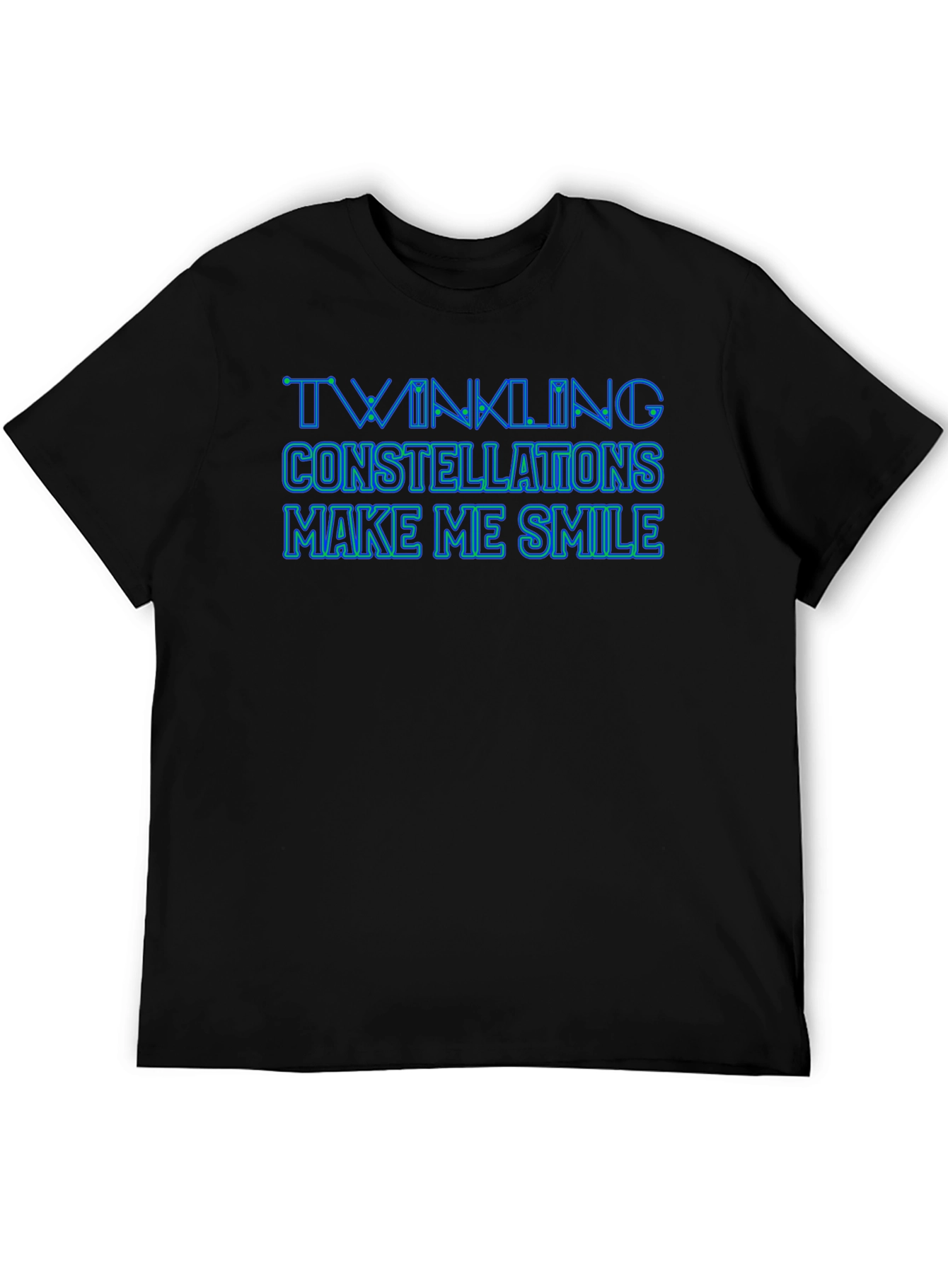 Twinkling Constellations Graphic Tee - Soft Black Cotton