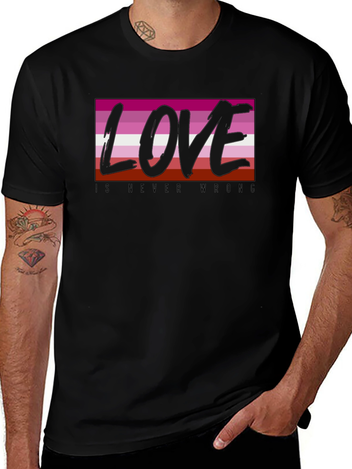 Lesbian Pride Love is Never Wrong T-Shirt