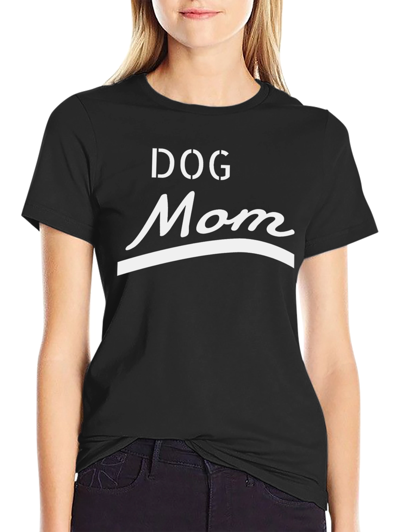 Dog Mom Graphic Tee - Black