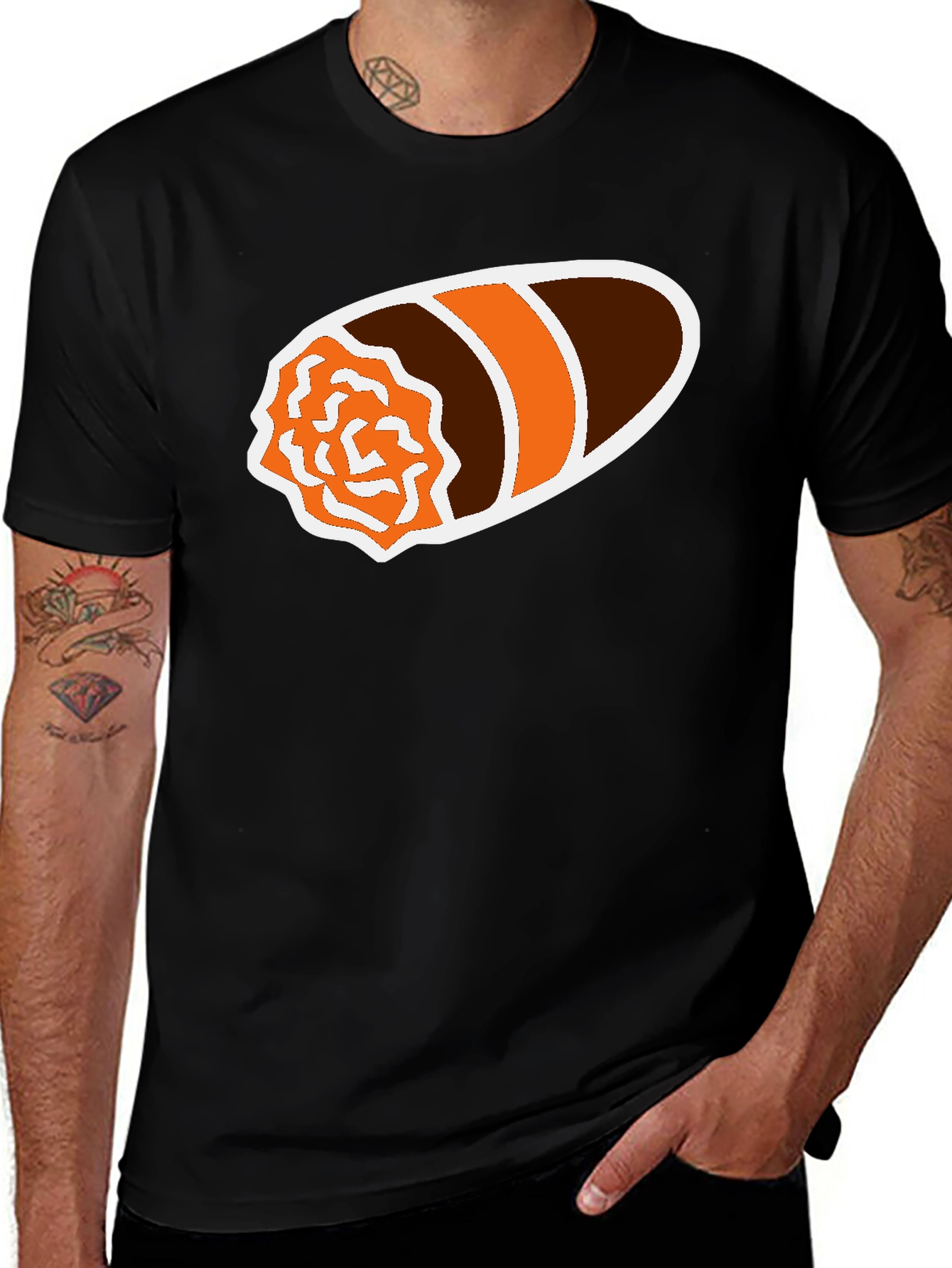 Cigar Graphic Black T-Shirt - Smokers Tee
