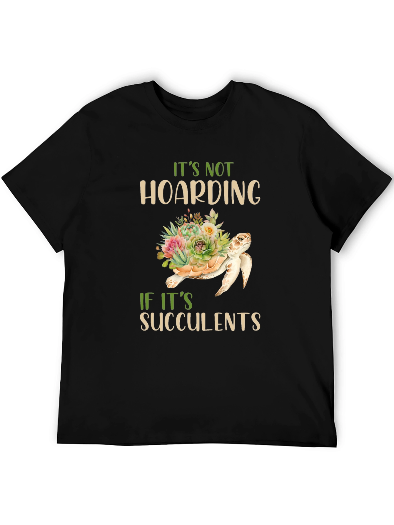Succulent Turtle Graphic T-Shirt