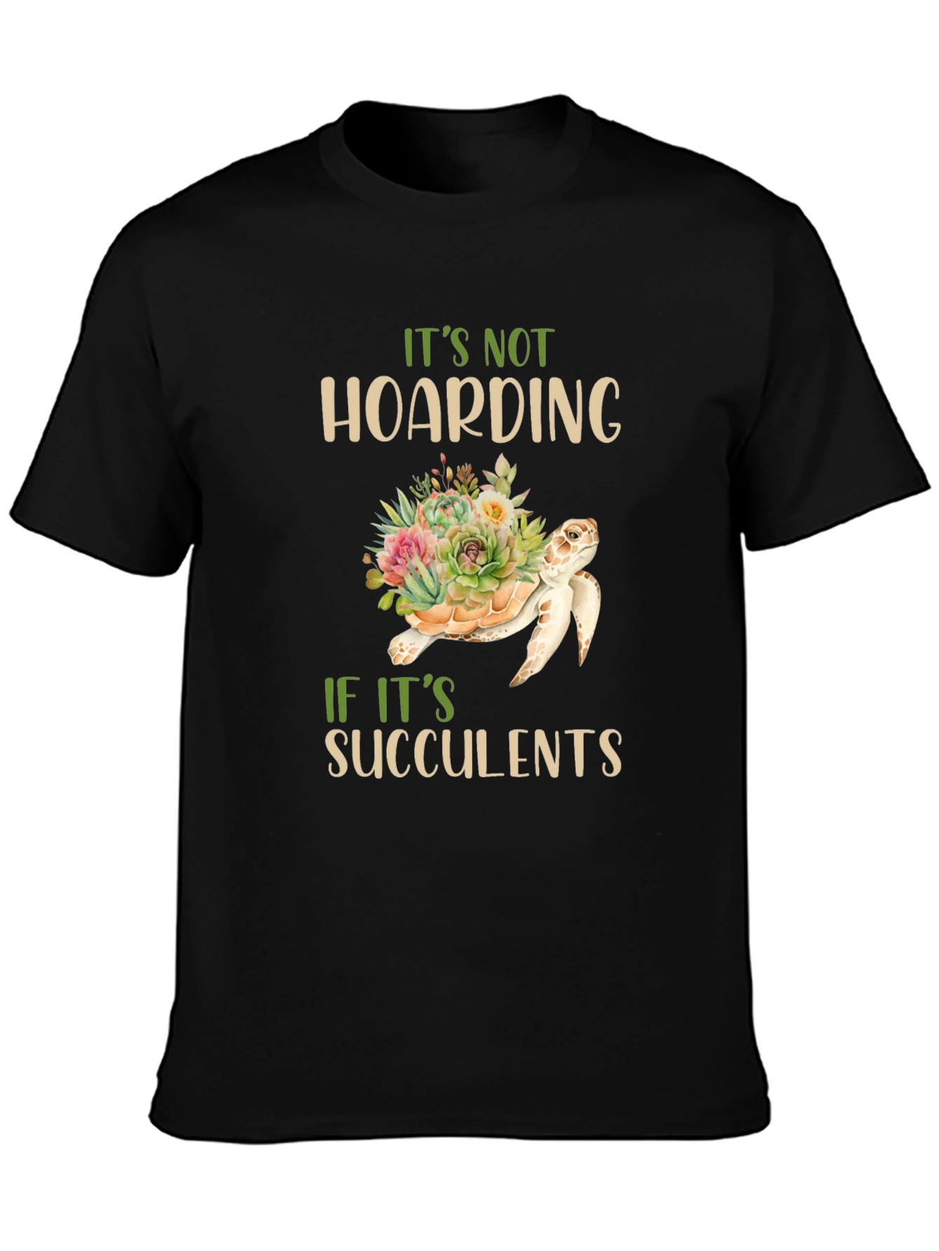 Succulent Turtle Graphic T-Shirt