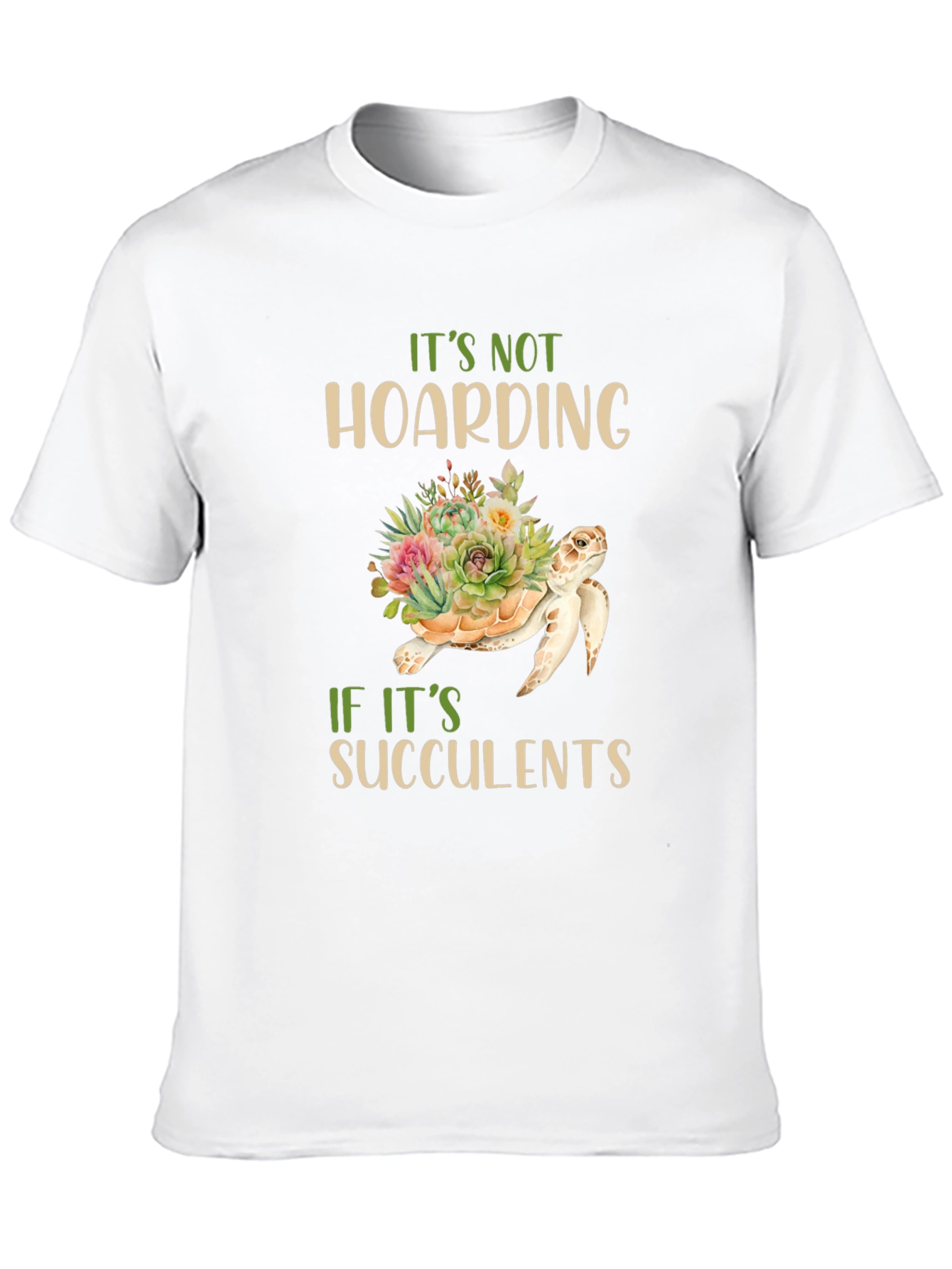 Succulent Turtle Graphic T-Shirt
