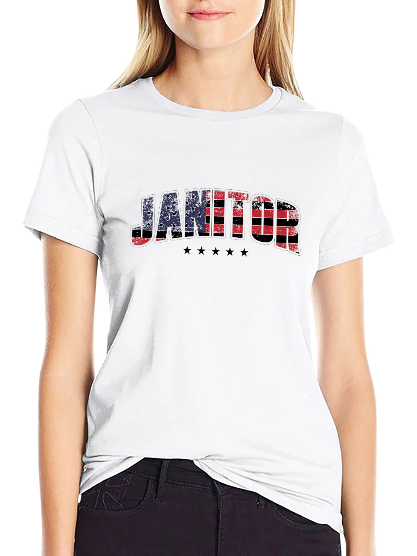 Janitor American Flag Patriotic T-Shirt