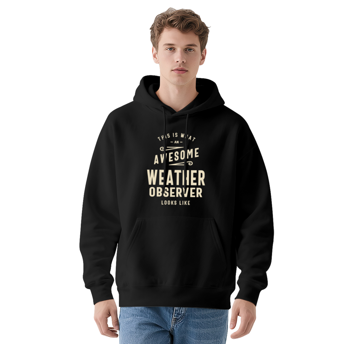 Graphic Pullover Hoodie: Awesome Weather Observer Design, Casual Comfort
