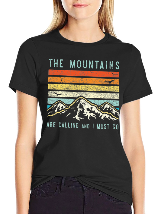 Mountains Calling Graphic Tee - Adventure Shirt