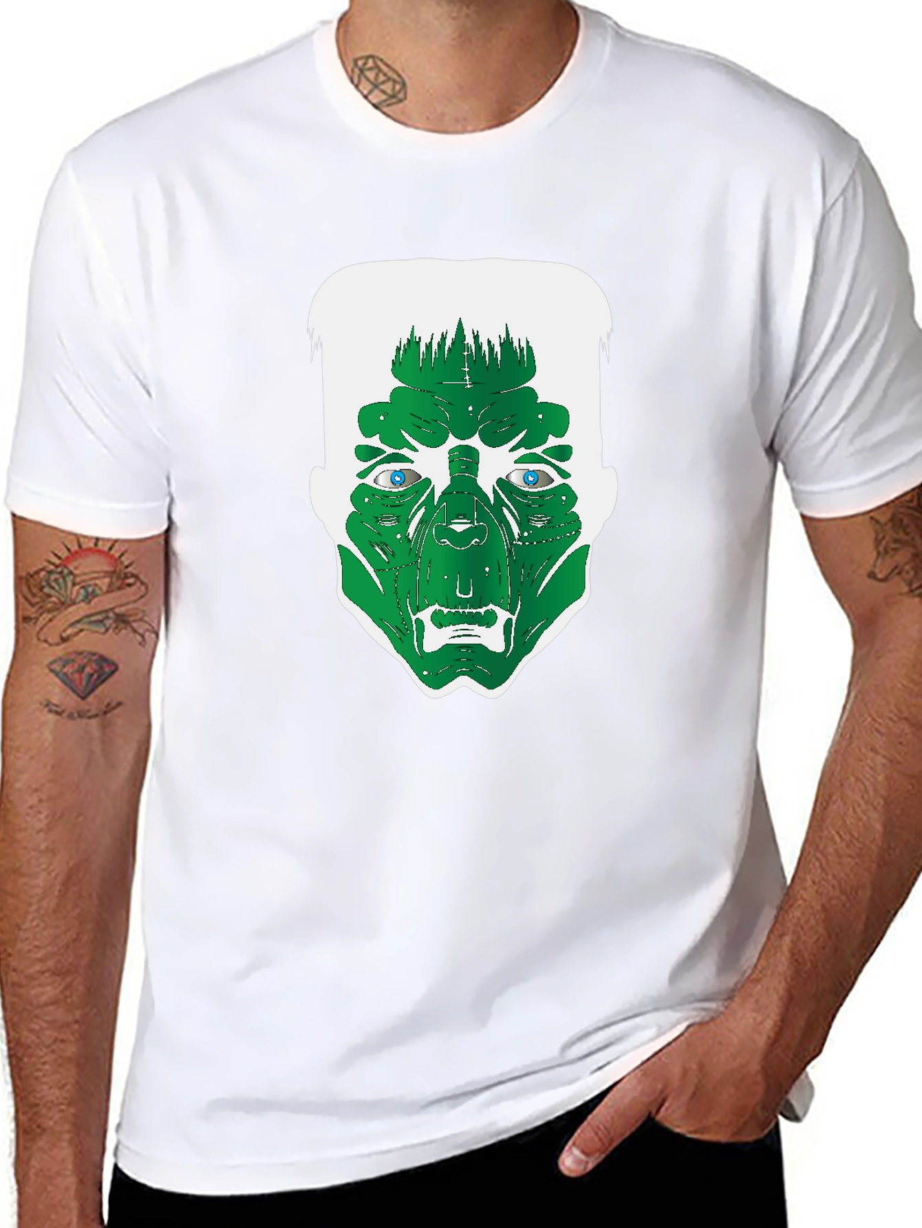 Frankenstein Graphic Tee - Black Cotton T-Shirt