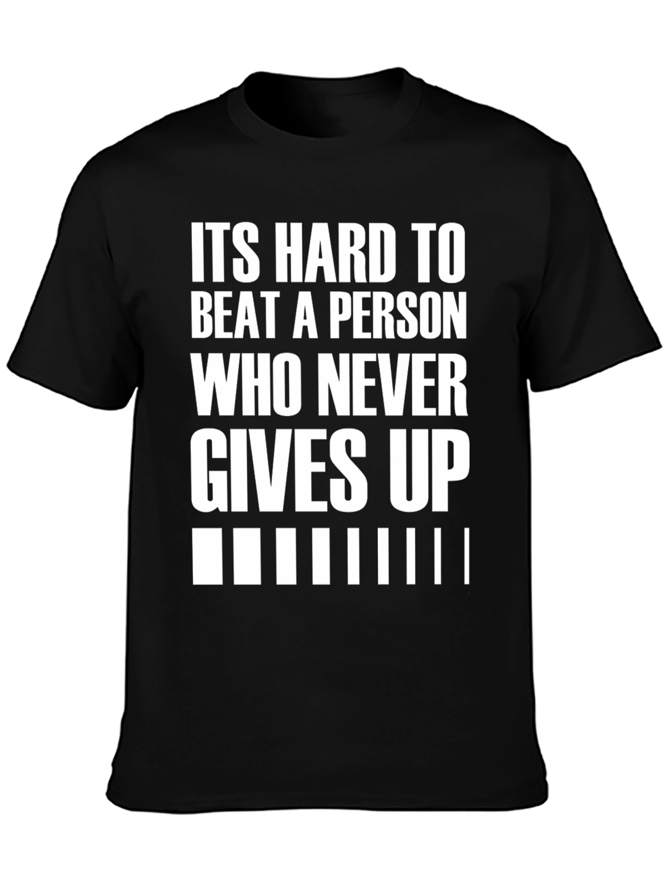 Motivational Black T-Shirt: Never Give Up