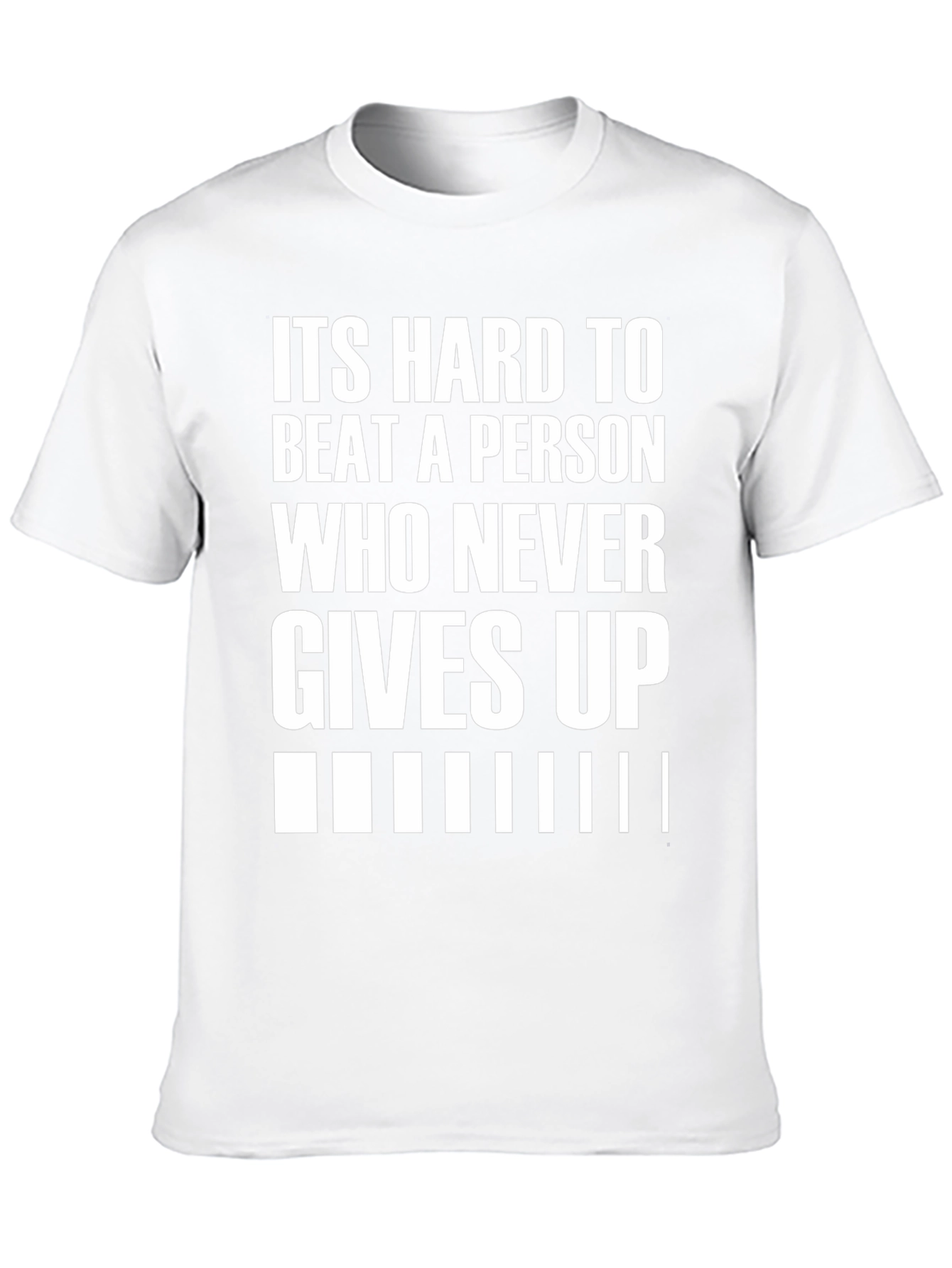 Motivational Black T-Shirt: Never Give Up