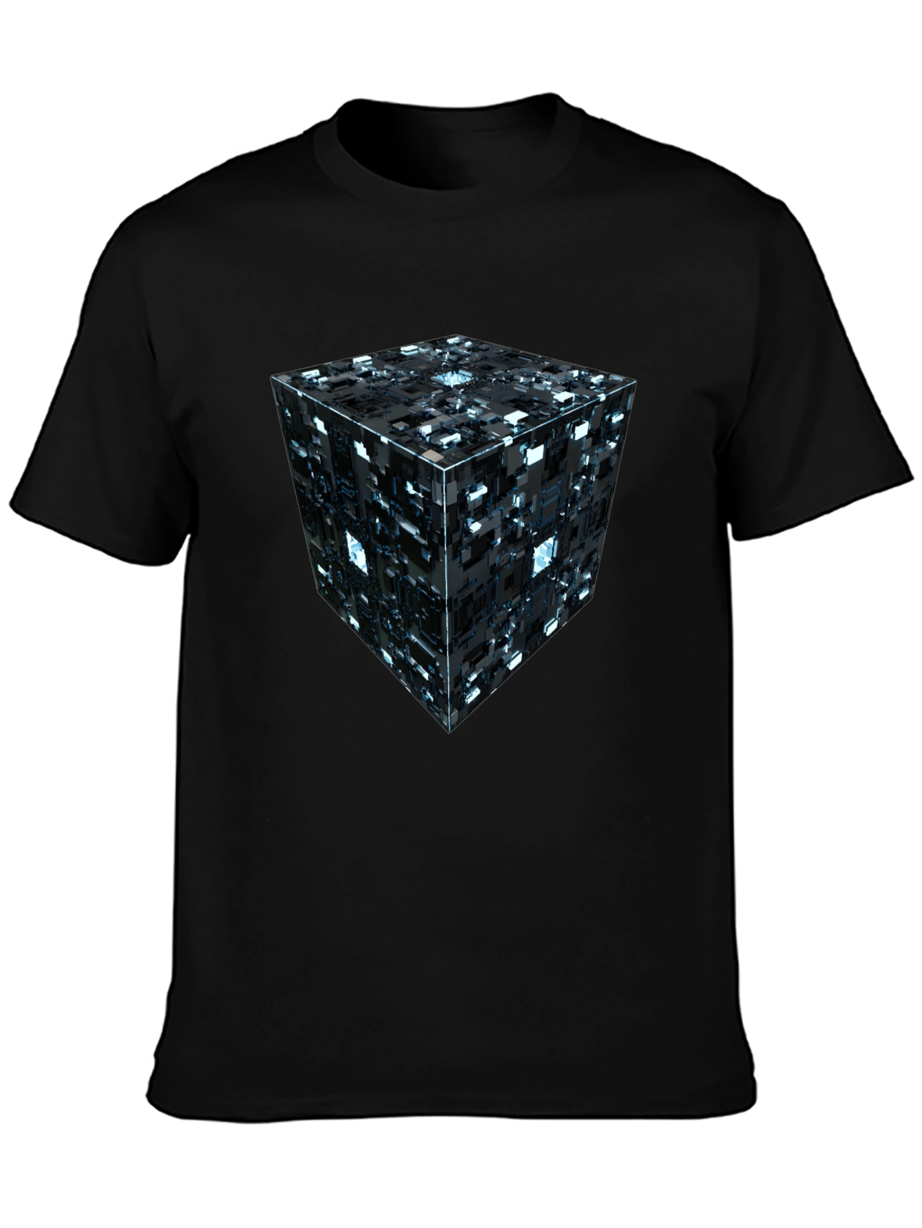 Abstract Tech Cube Graphic T-Shirt - Modern Design