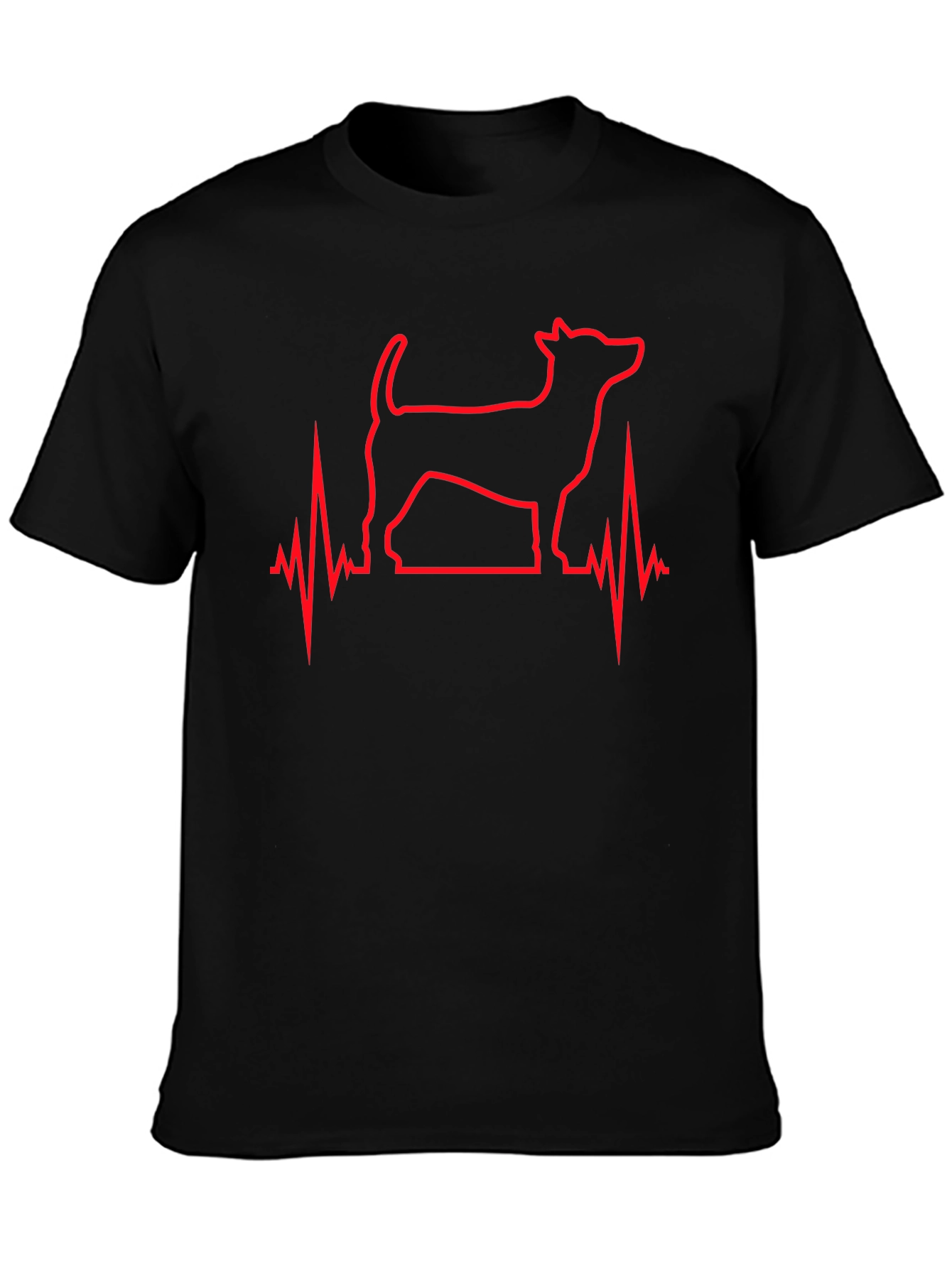 Dog Heartbeat Line Art T-Shirt