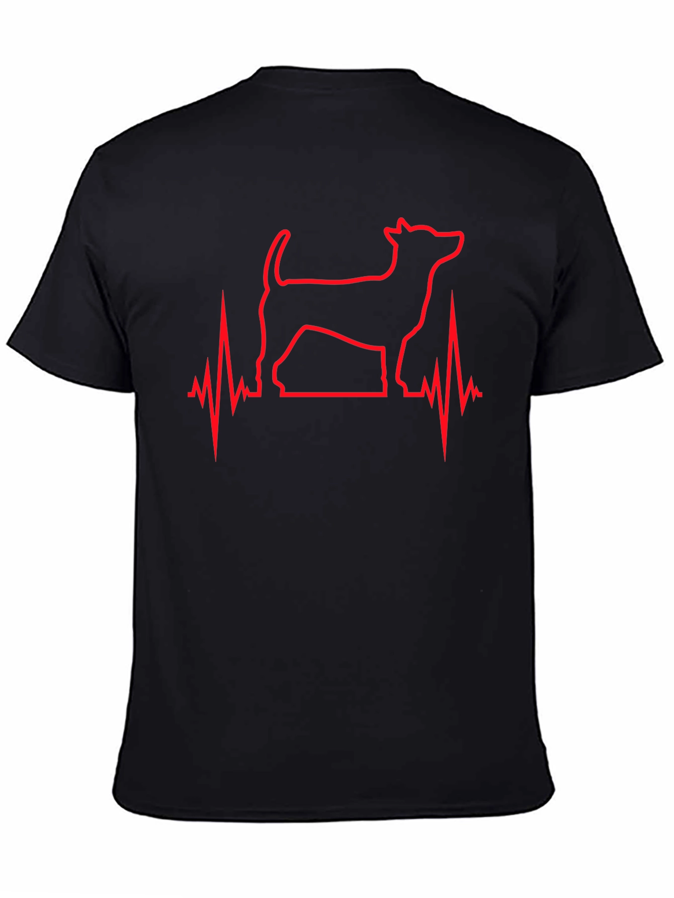 Dog Heartbeat Line Art T-Shirt