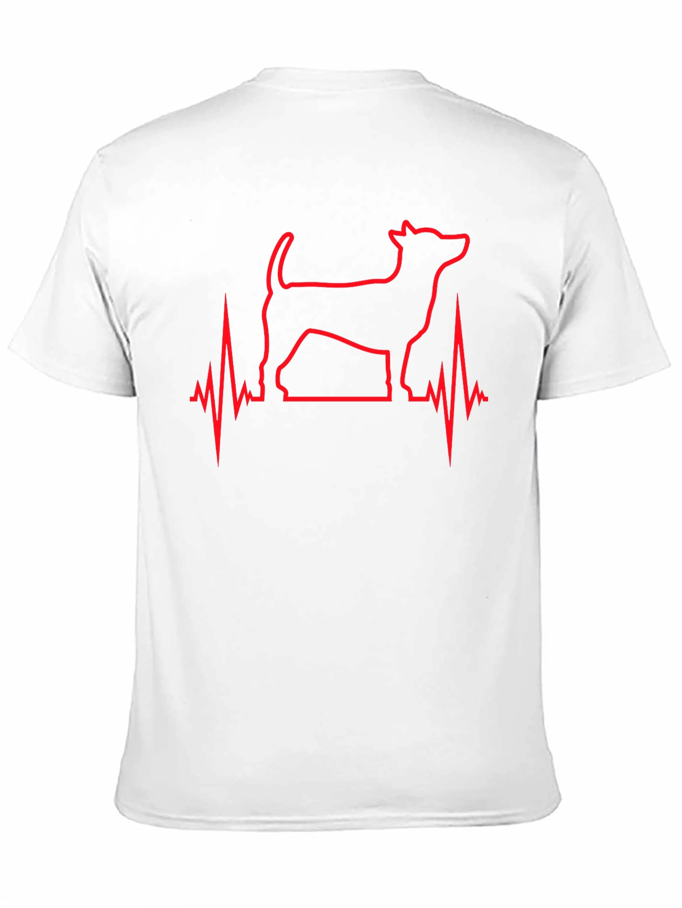 Dog Heartbeat Line Art T-Shirt