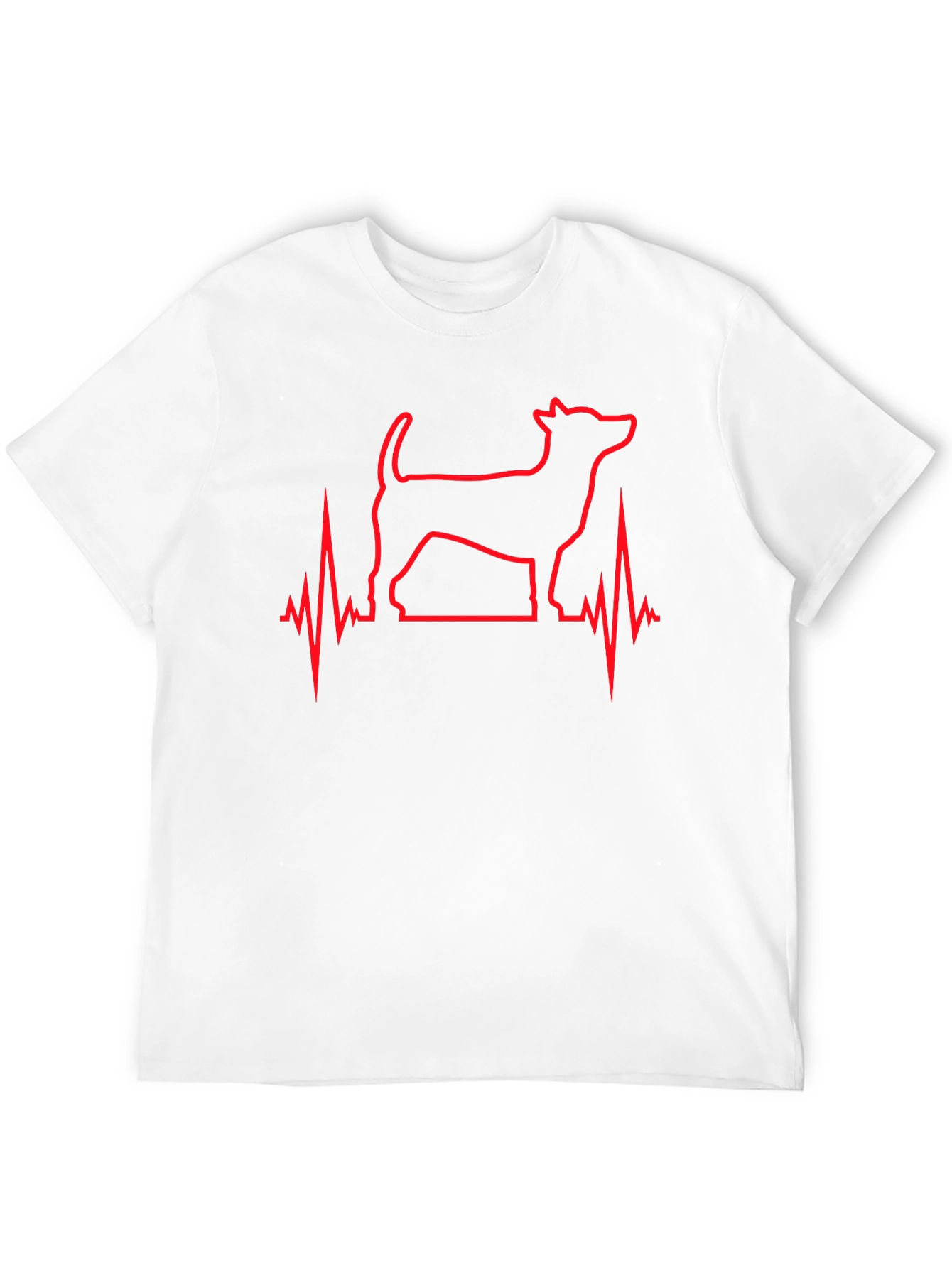 Dog Heartbeat Line Art T-Shirt