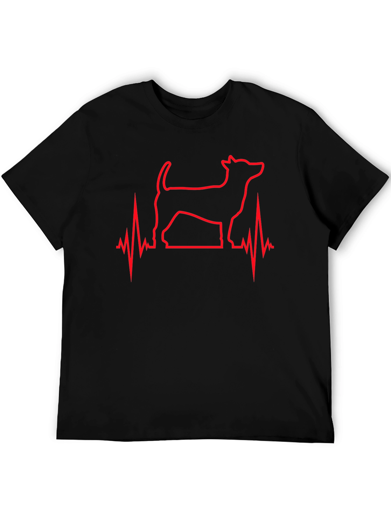 Dog Heartbeat Line Art T-Shirt