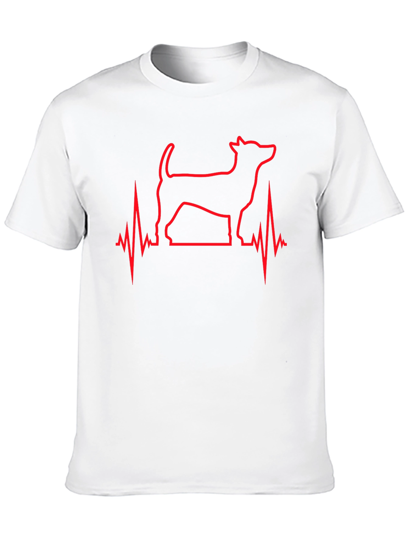 Dog Heartbeat Line Art T-Shirt