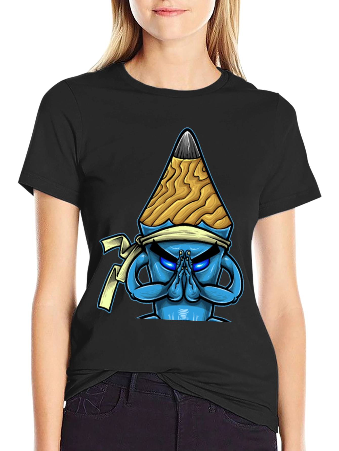Pencil Ninja Graphic T-Shirt - Black