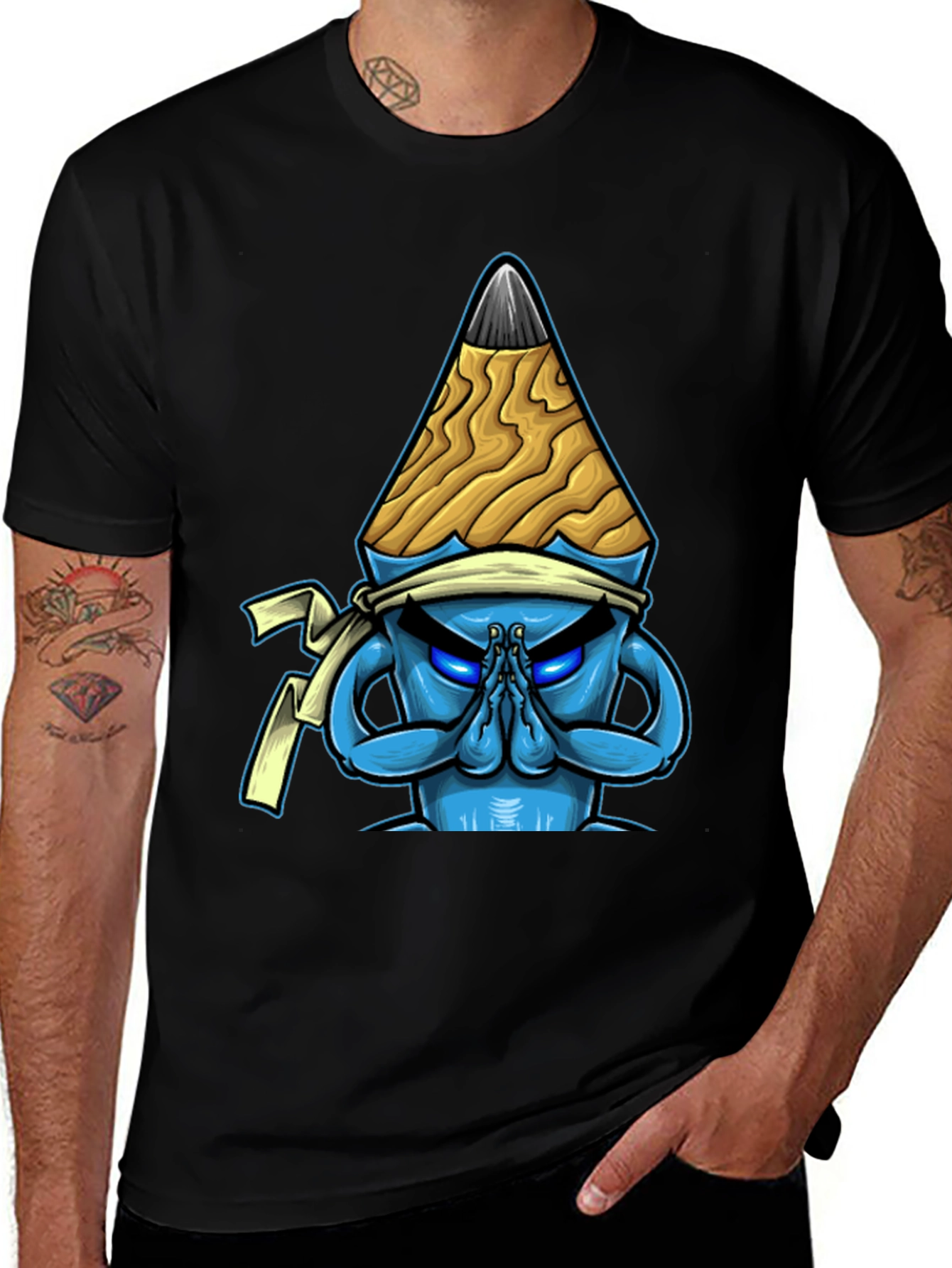 Pencil Ninja Graphic T-Shirt - Black
