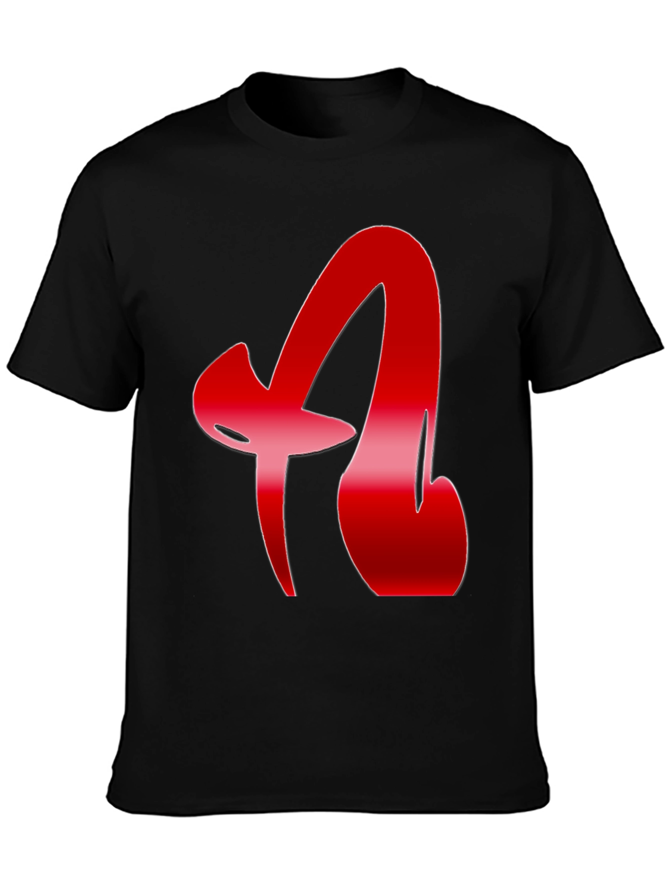 Red Letter Graphic Black T-Shirt