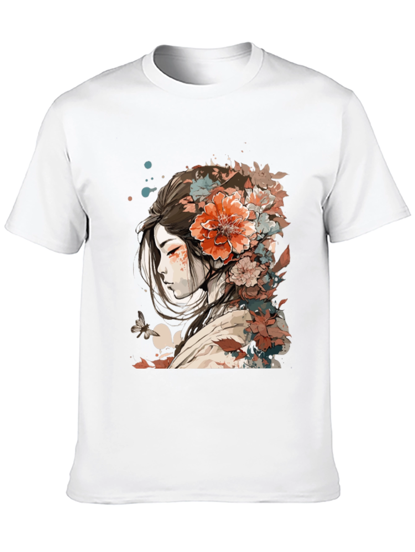Floral Geisha Graphic Tee - Stylish Comfort