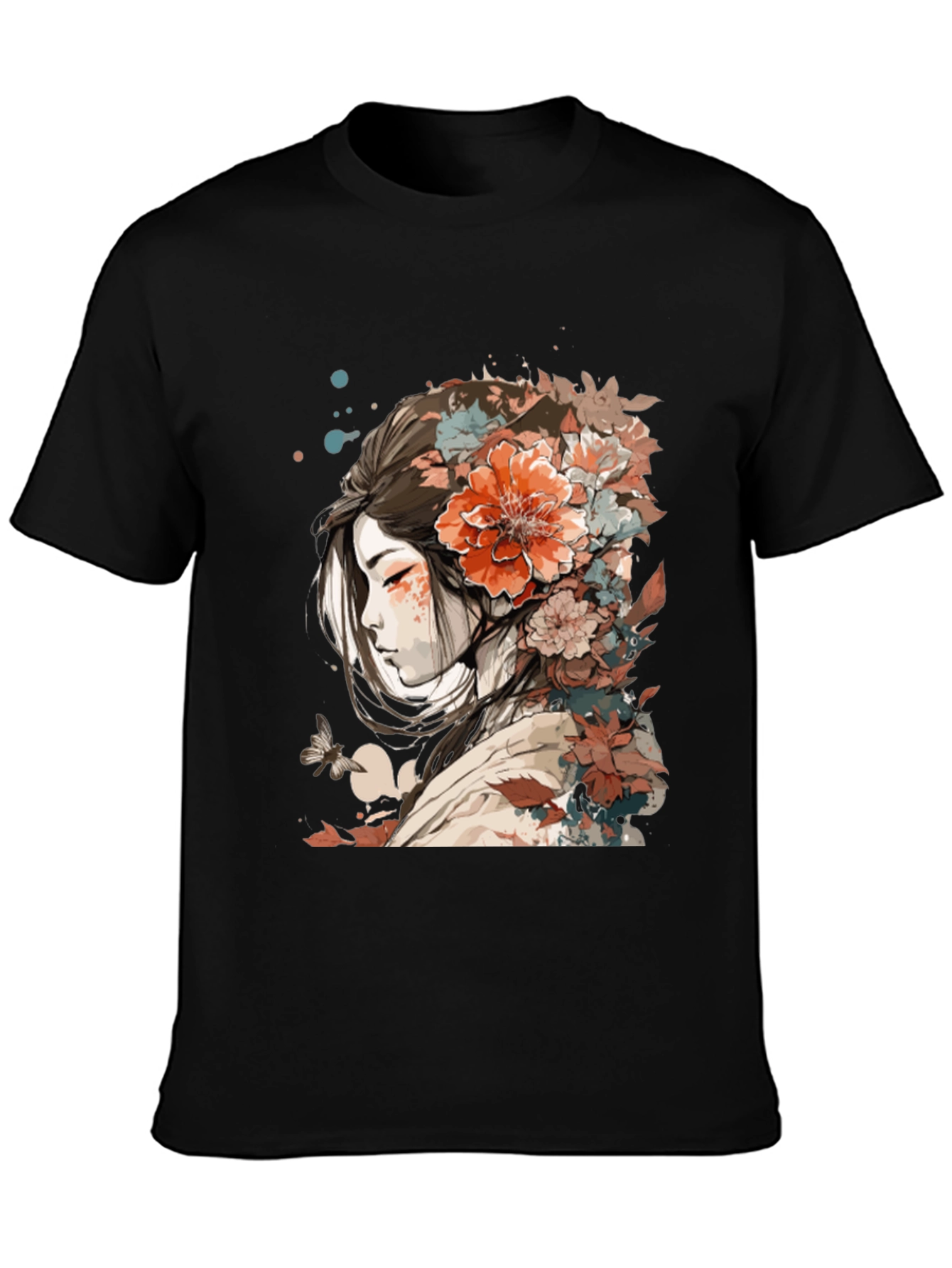Floral Geisha Graphic Tee - Stylish Comfort