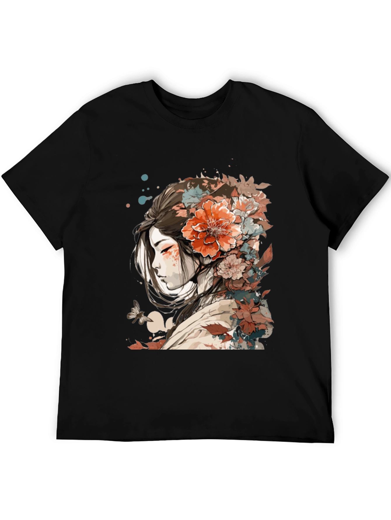 Floral Geisha Graphic Tee - Stylish Comfort