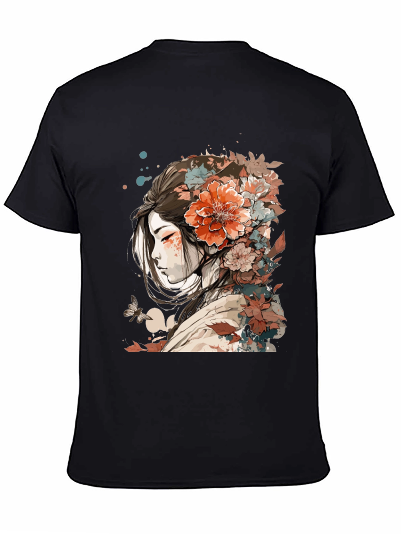 Floral Geisha Graphic Tee - Stylish Comfort