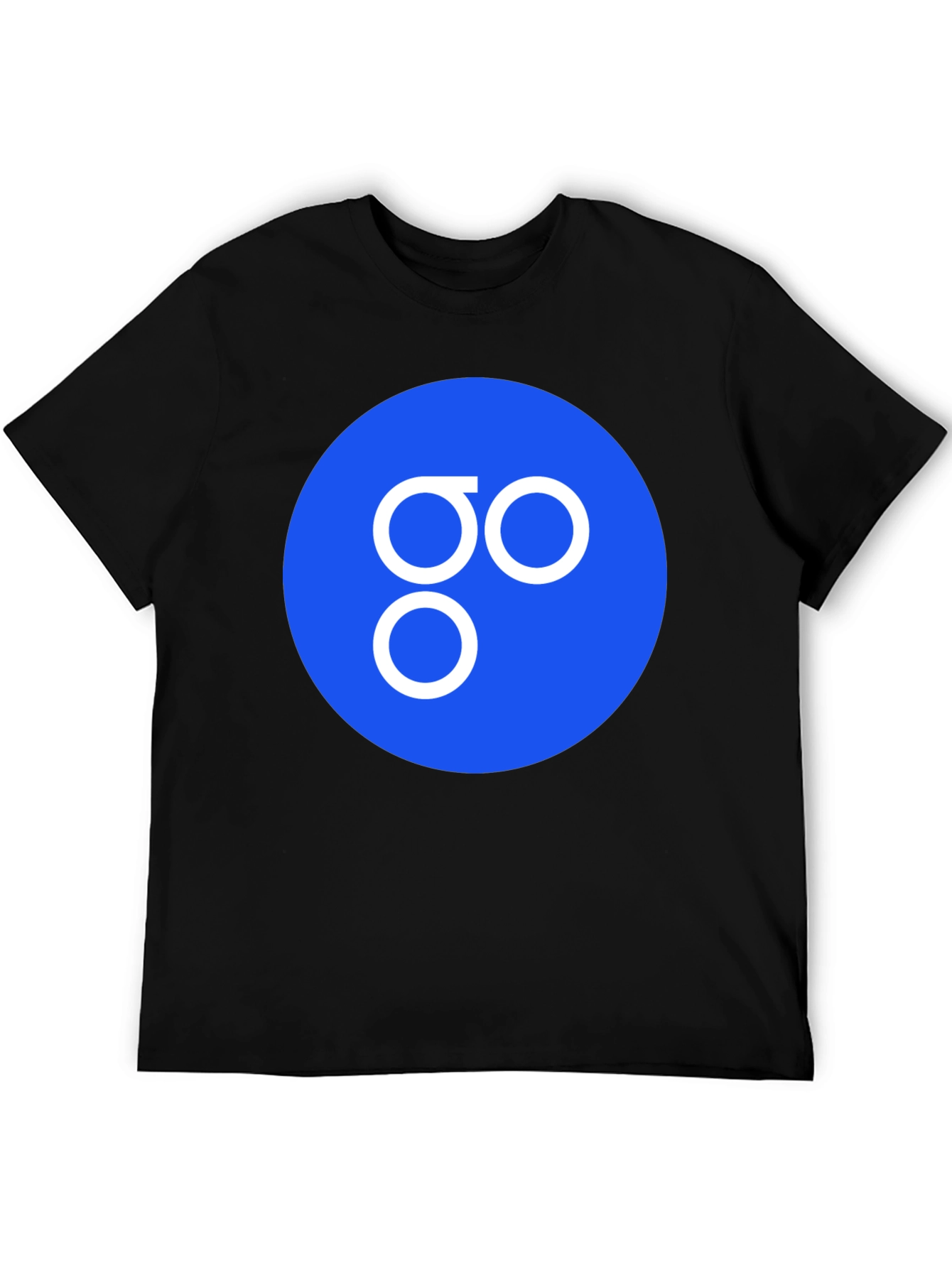 Blue Circle GO Logo Black T-Shirt Casual Cotton Tee