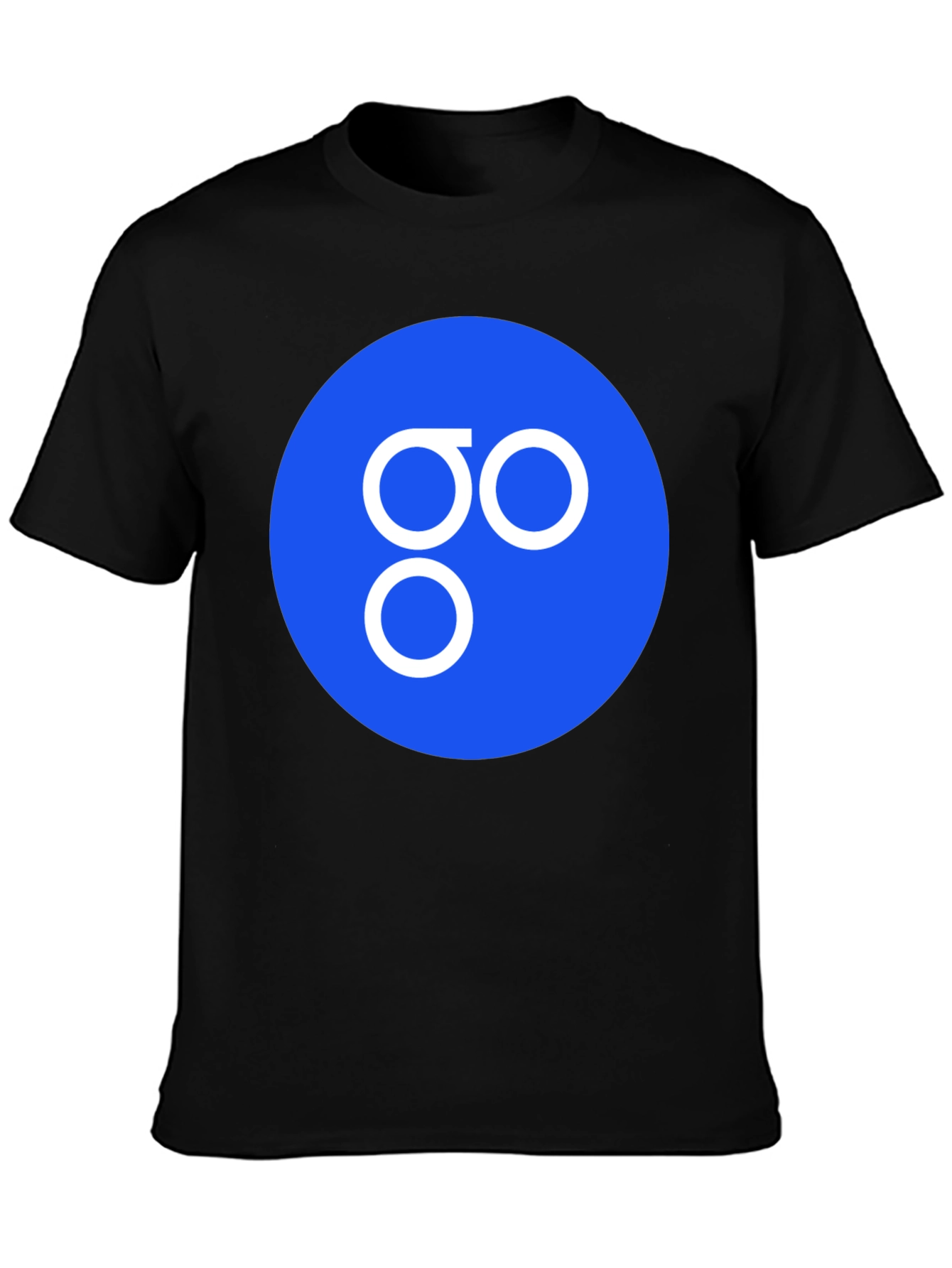 Blue Circle GO Logo Black T-Shirt Casual Cotton Tee