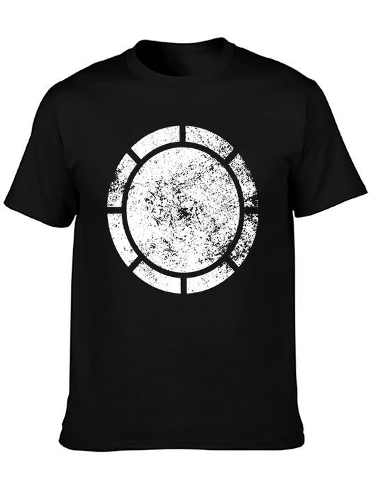 Distressed Circle Graphic Tee - Black