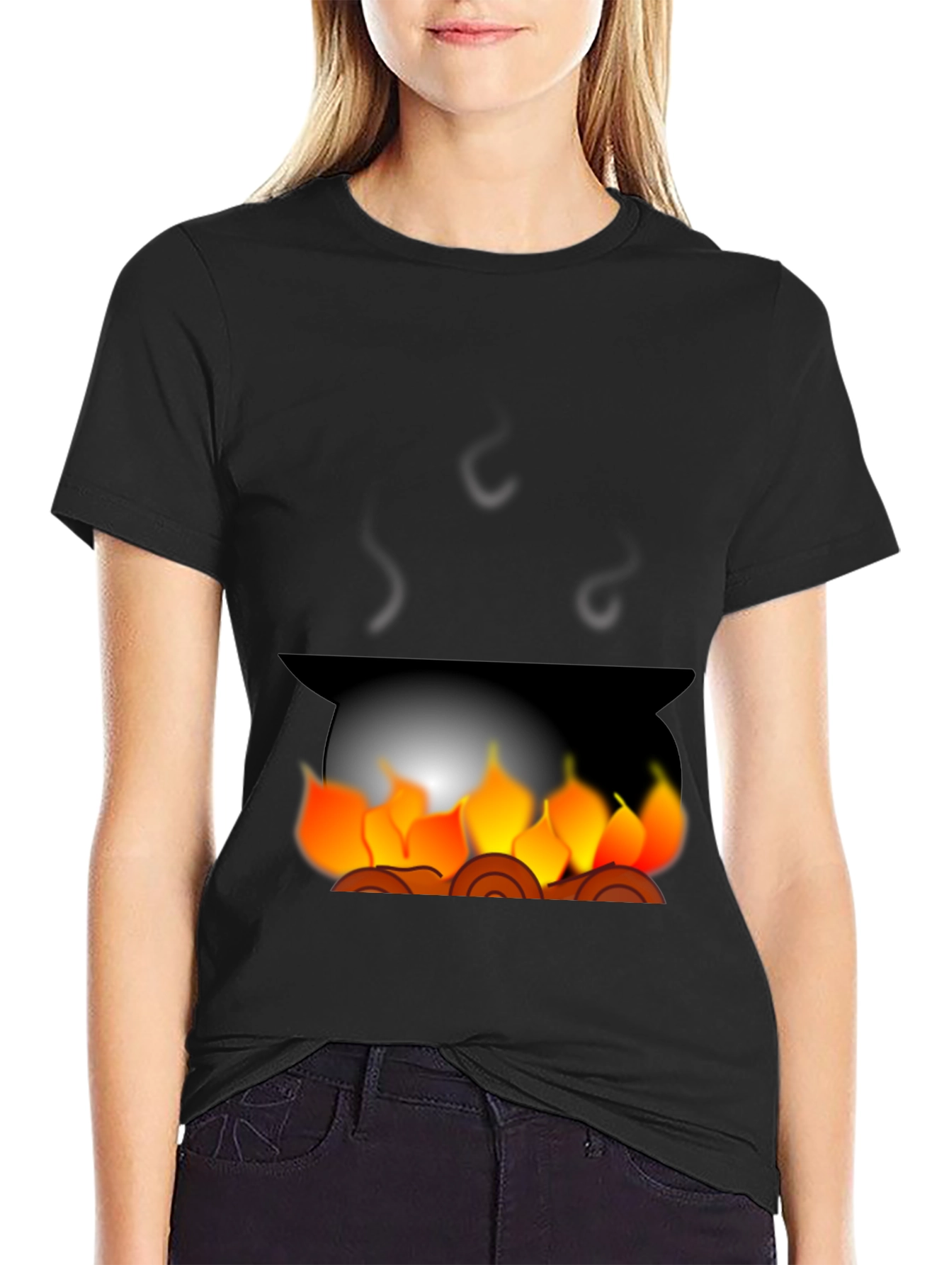 Campfire Graphic Tee - Cozy Black T-Shirt