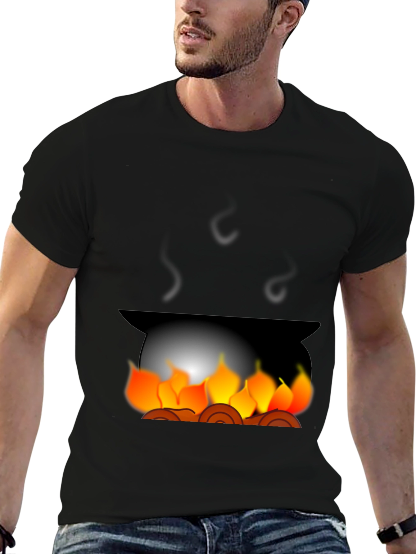 Campfire Graphic Tee - Cozy Black T-Shirt