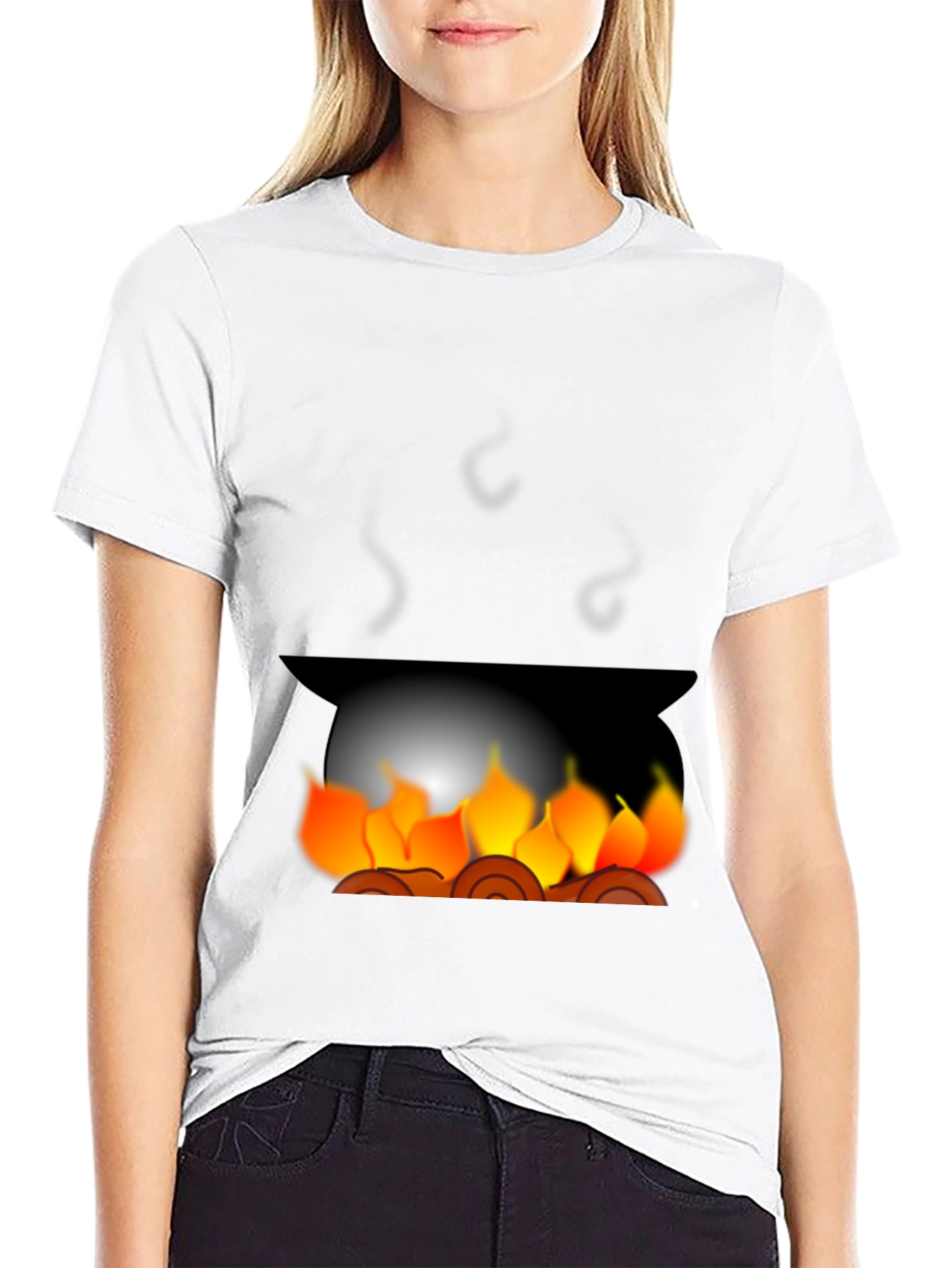 Campfire Graphic Tee - Cozy Black T-Shirt