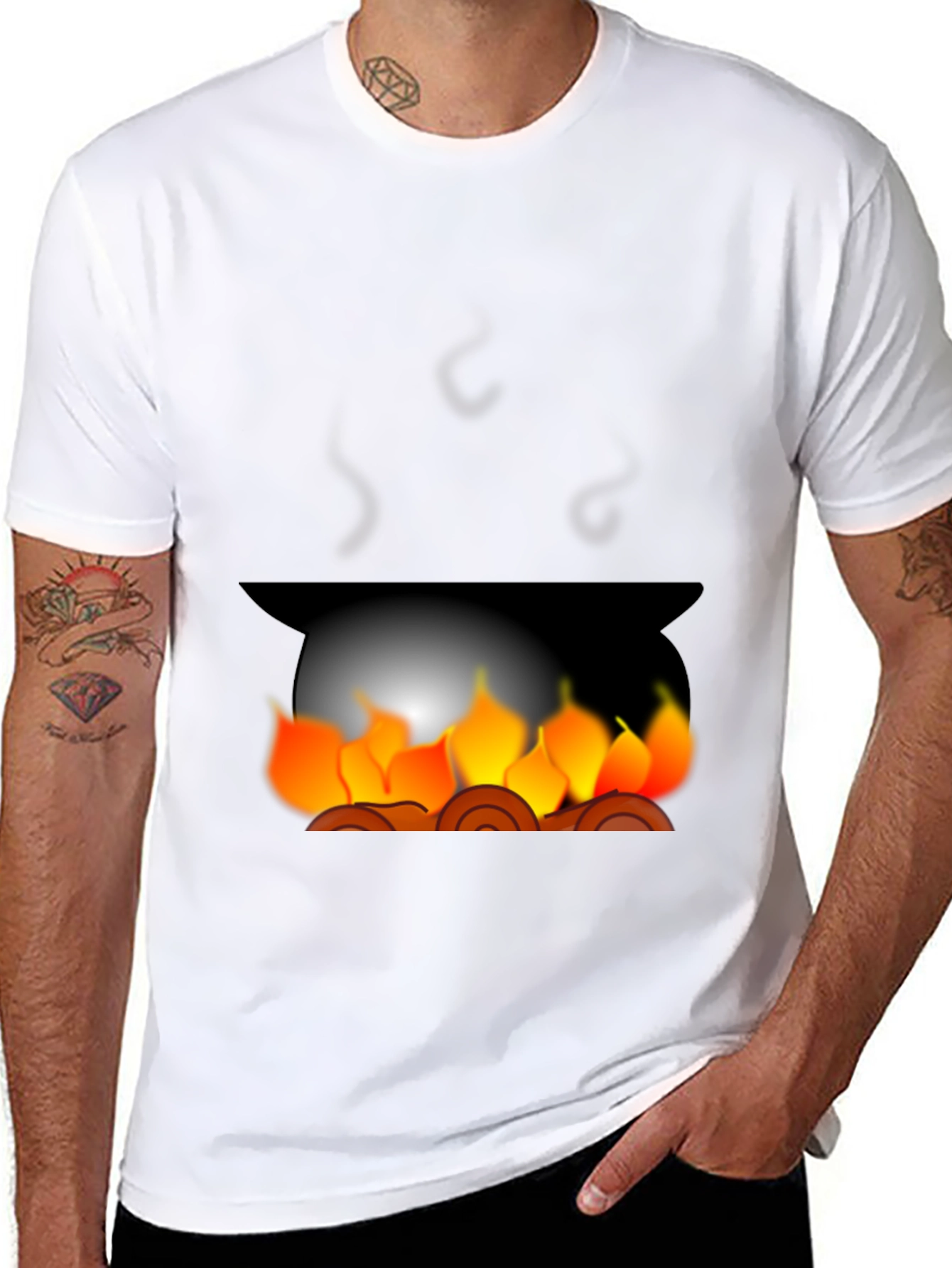 Campfire Graphic Tee - Cozy Black T-Shirt