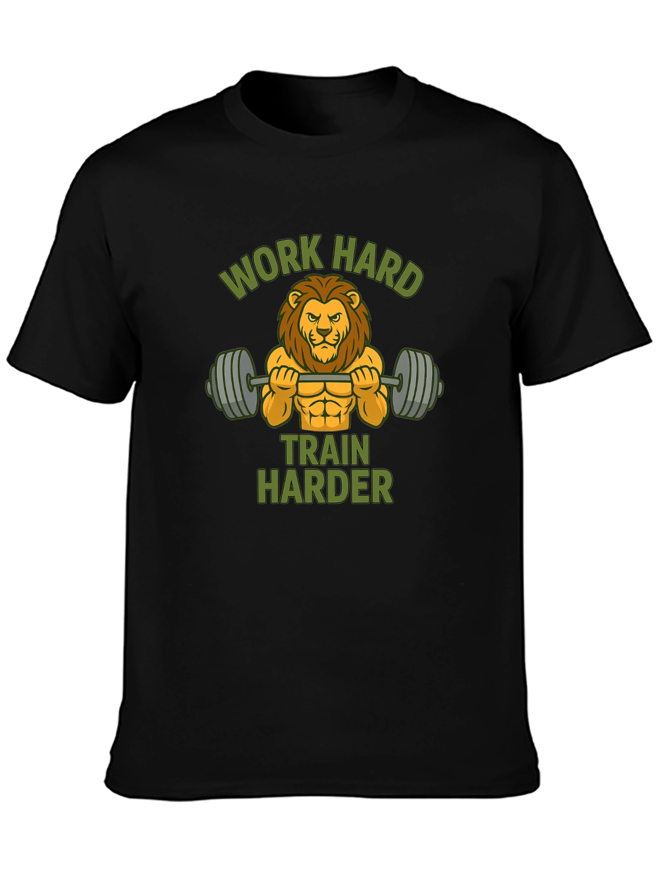 Work Hard Train Harder Lion Gym T-Shirt