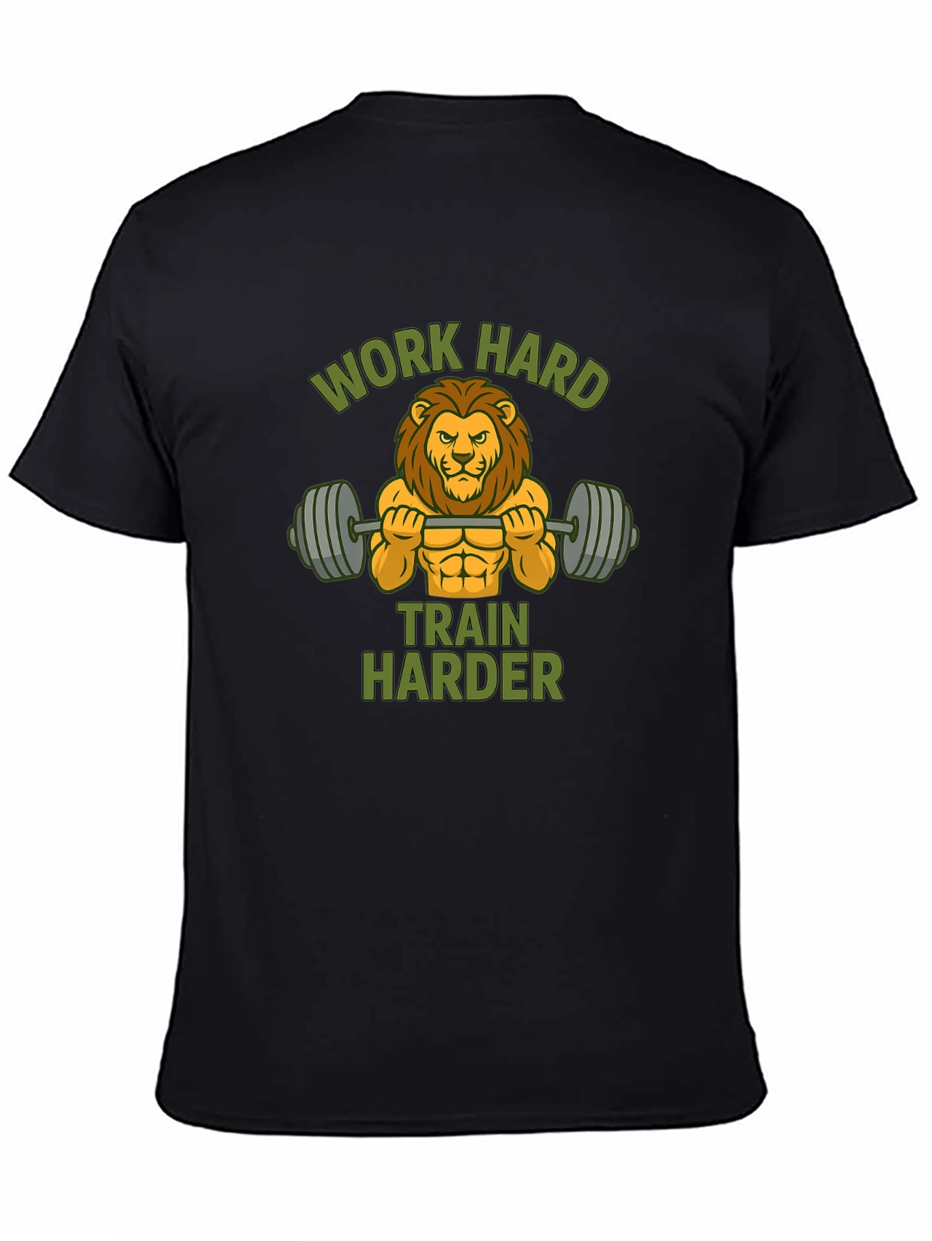 Work Hard Train Harder Lion Gym T-Shirt