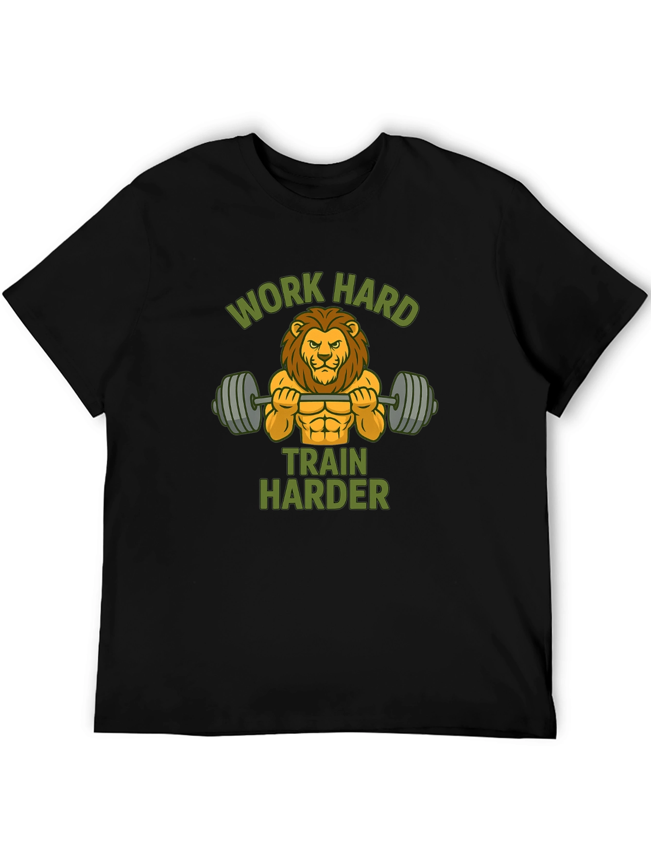 Work Hard Train Harder Lion Gym T-Shirt