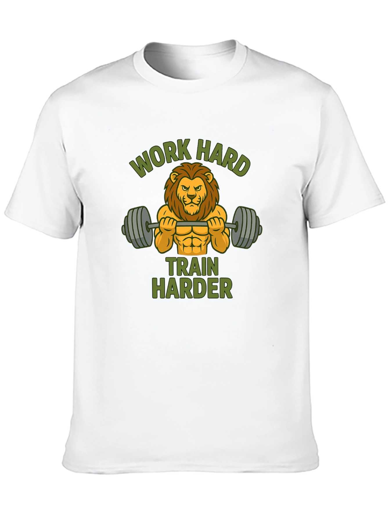 Work Hard Train Harder Lion Gym T-Shirt