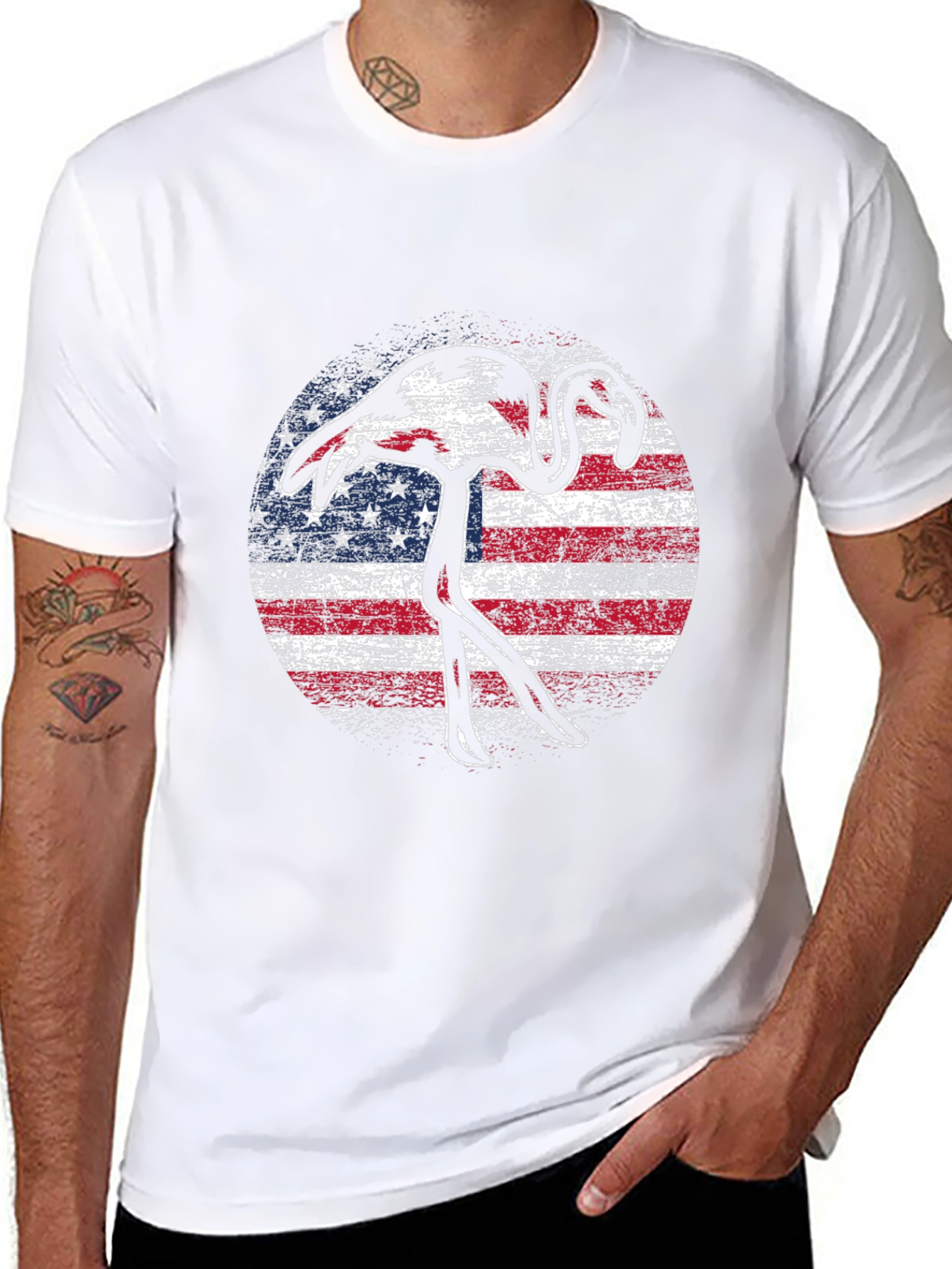American Flamingo Graphic T-Shirt