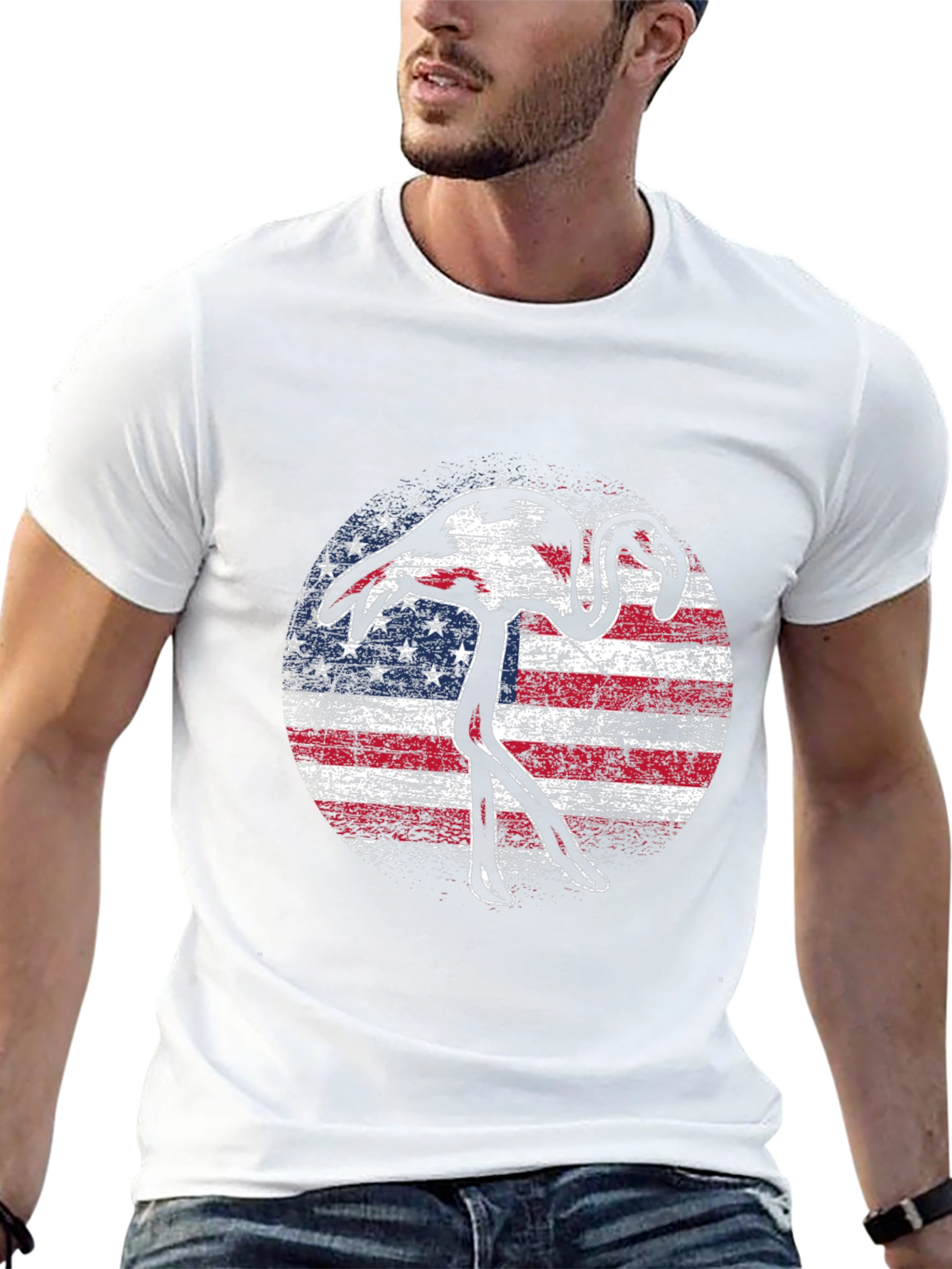 American Flamingo Graphic T-Shirt