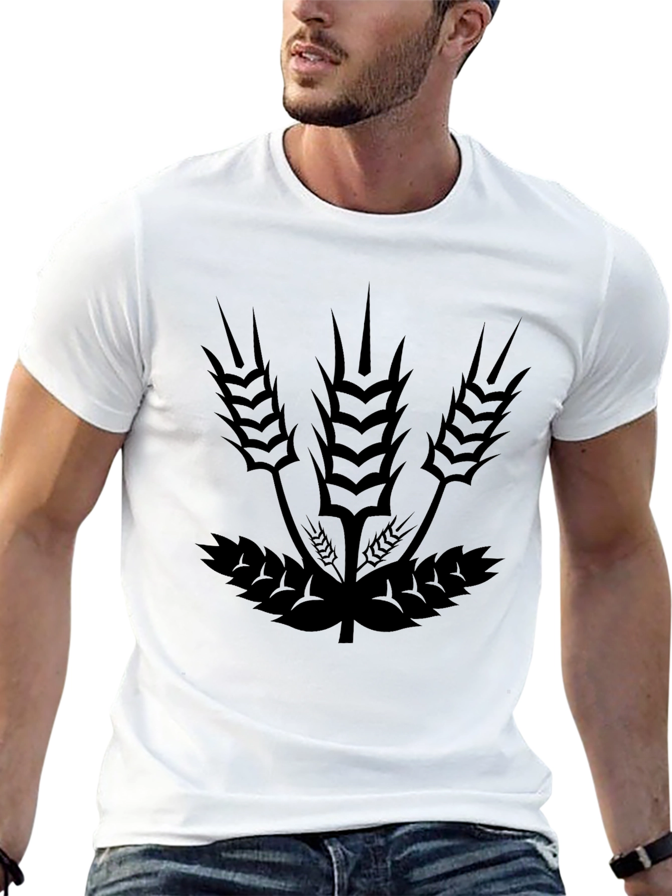 Black Wheat Graphic Tee - Casual Comfort