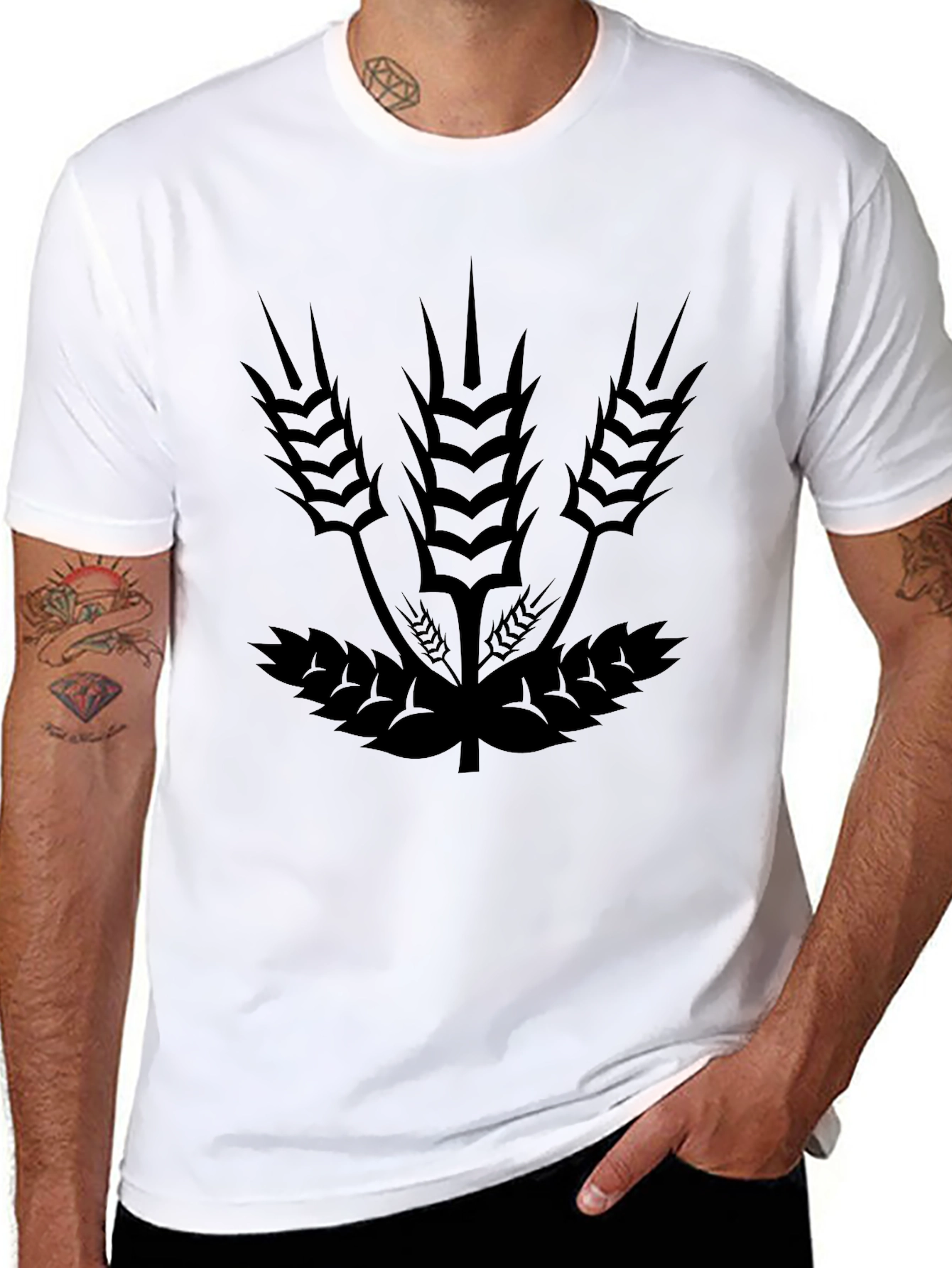 Black Wheat Graphic Tee - Casual Comfort