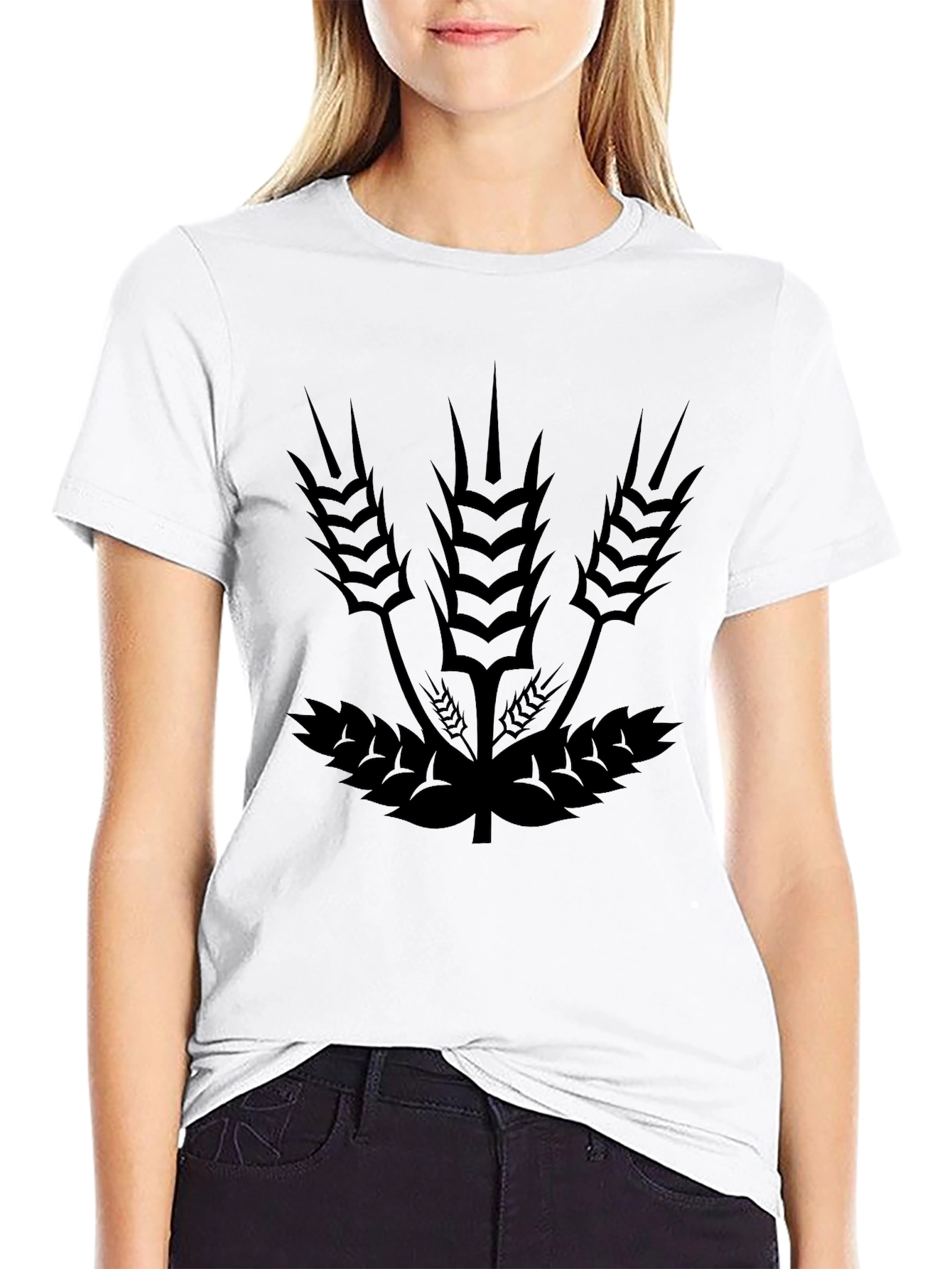 Black Wheat Graphic Tee - Casual Comfort
