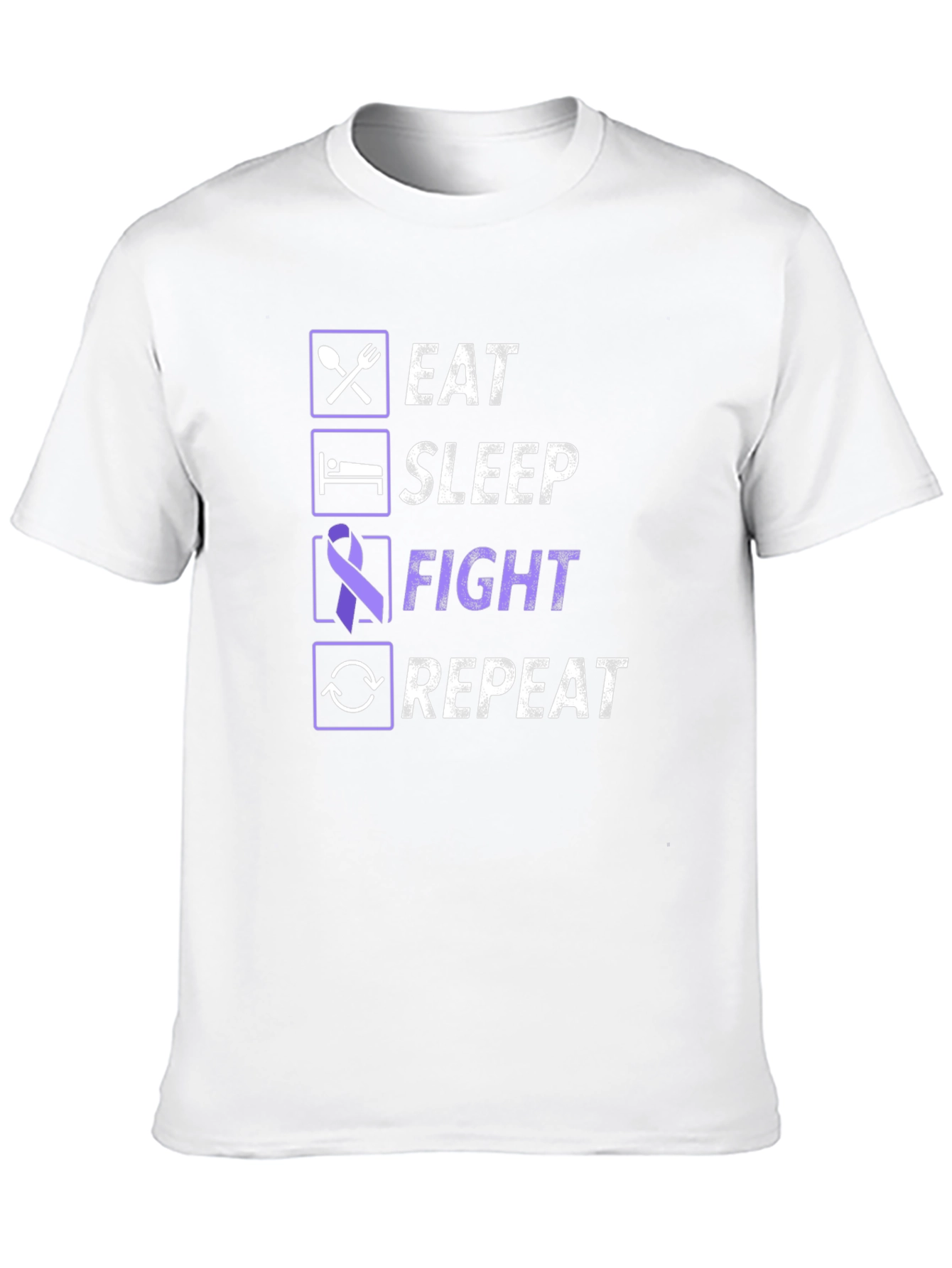 Eat Sleep Fight Repeat Awareness T-Shirt
