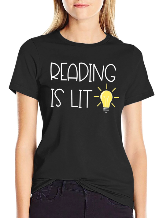 Reading Is Lit Graphic Tee - Novelty Book Lover T-Shirt