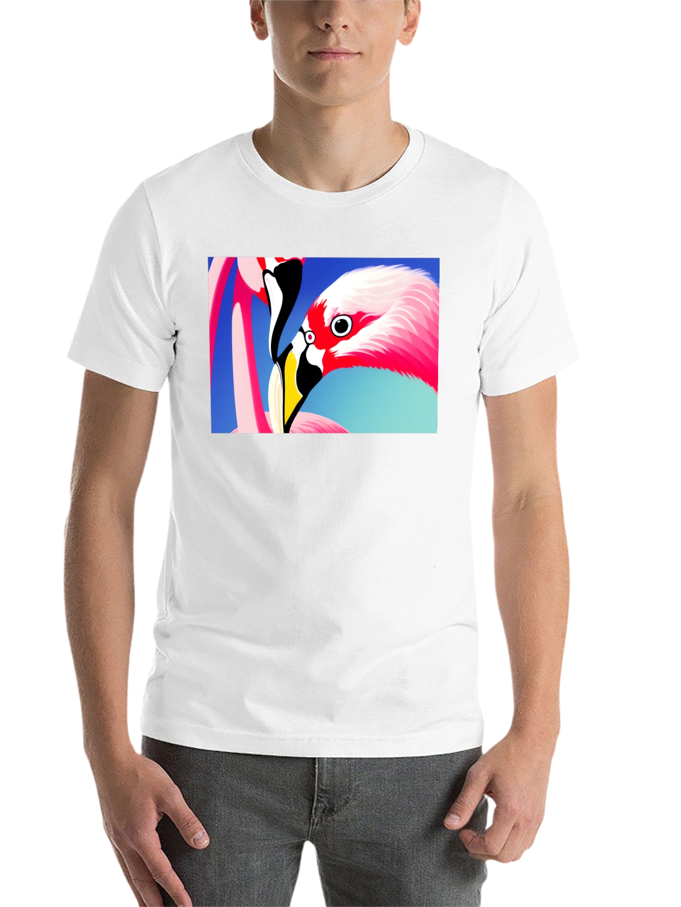 Flamingo Graphic Tee - Stylish Black T-Shirt
