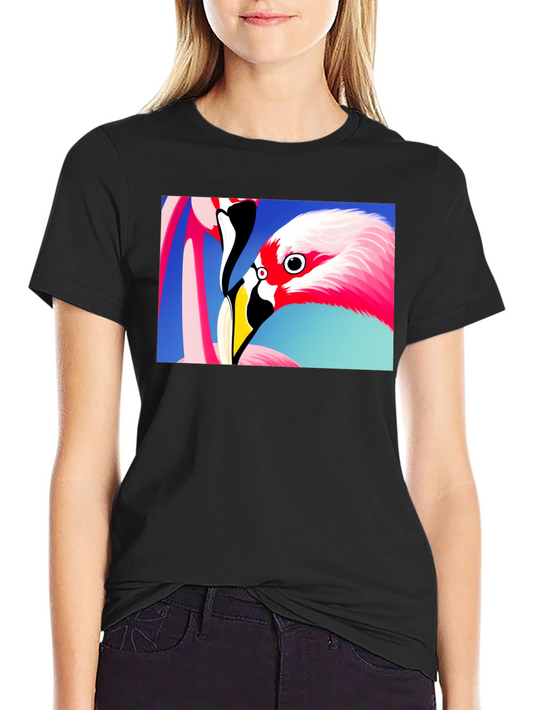Flamingo Graphic Tee - Stylish Black T-Shirt