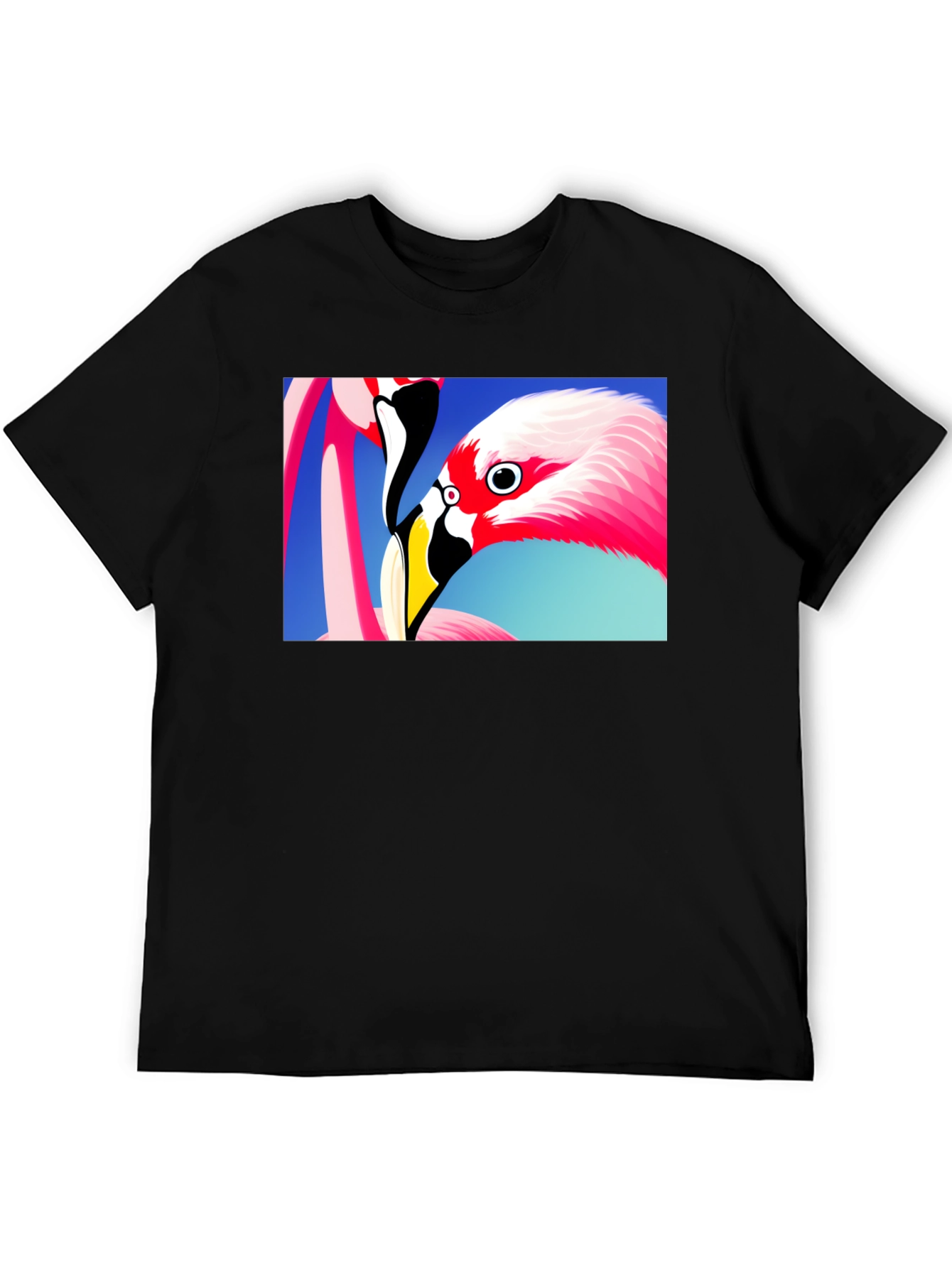 Flamingo Graphic Tee - Stylish Black T-Shirt