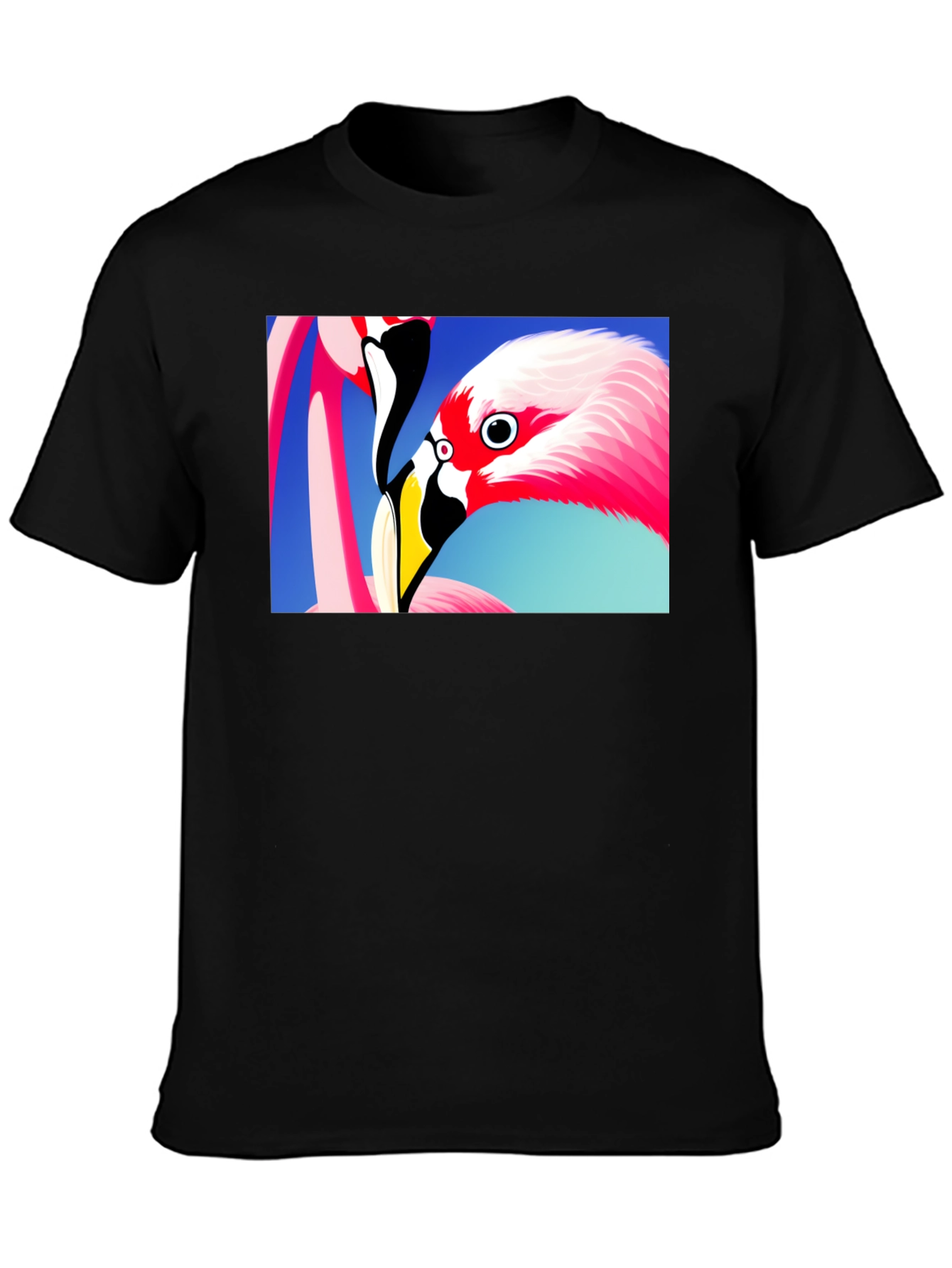 Flamingo Graphic Tee - Stylish Black T-Shirt