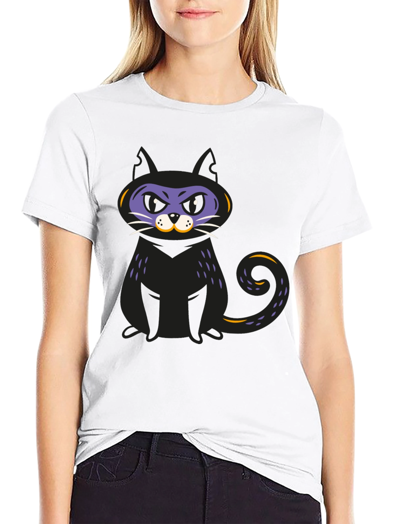 Black Cat Graphic T-Shirt - Halloween Fun